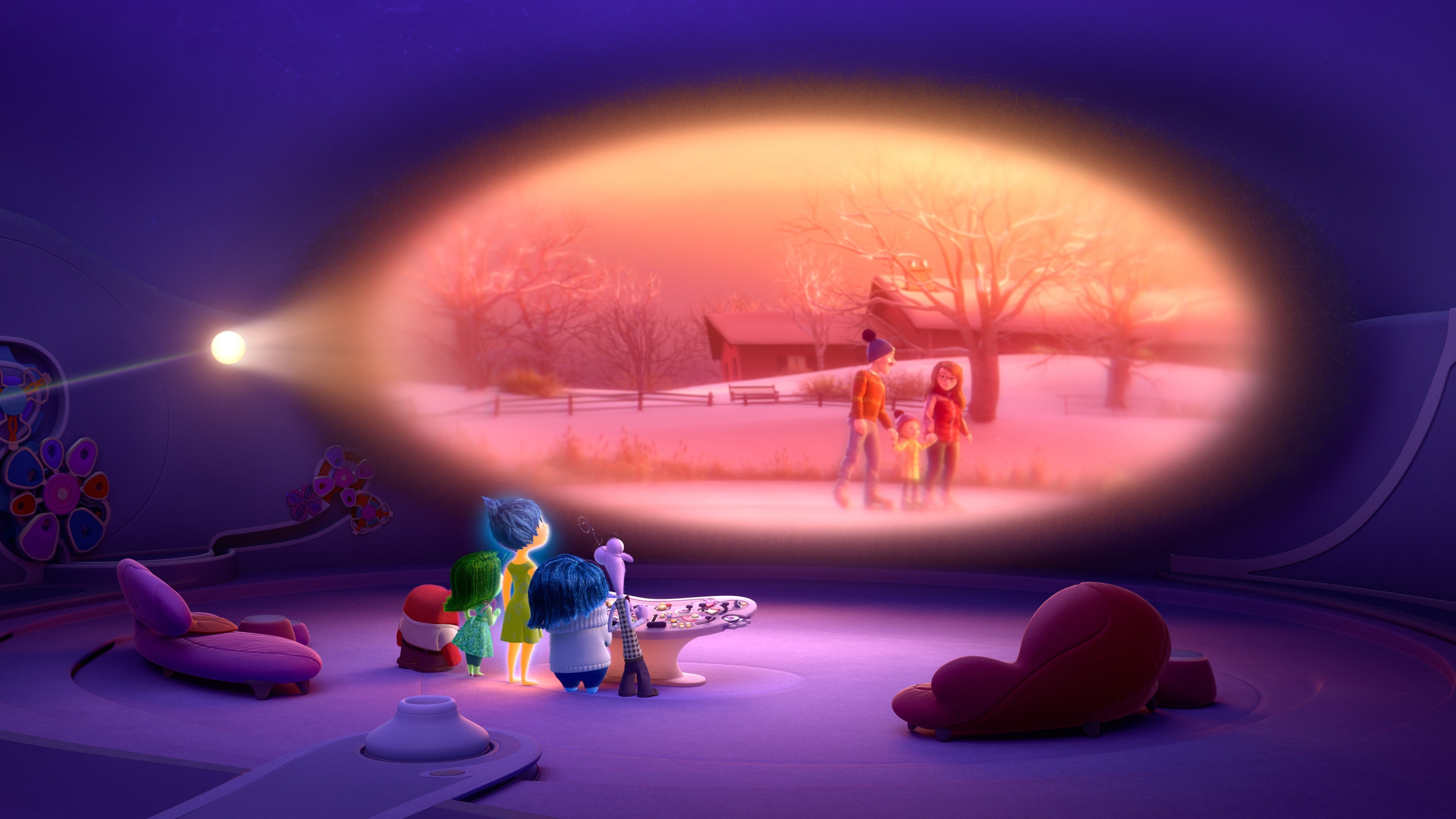 Inside Out, Ricordo, Proiezione, Emozioni, Viola, 4K, sfondo per PC