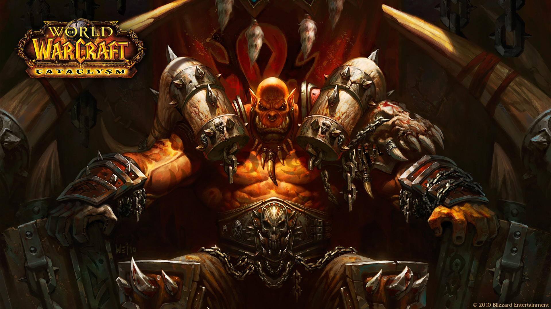 Garrosh Malogrido, World of Warcraft: Cataclysm, World of Warcraft, Trono, Orco, sfondo 1080p