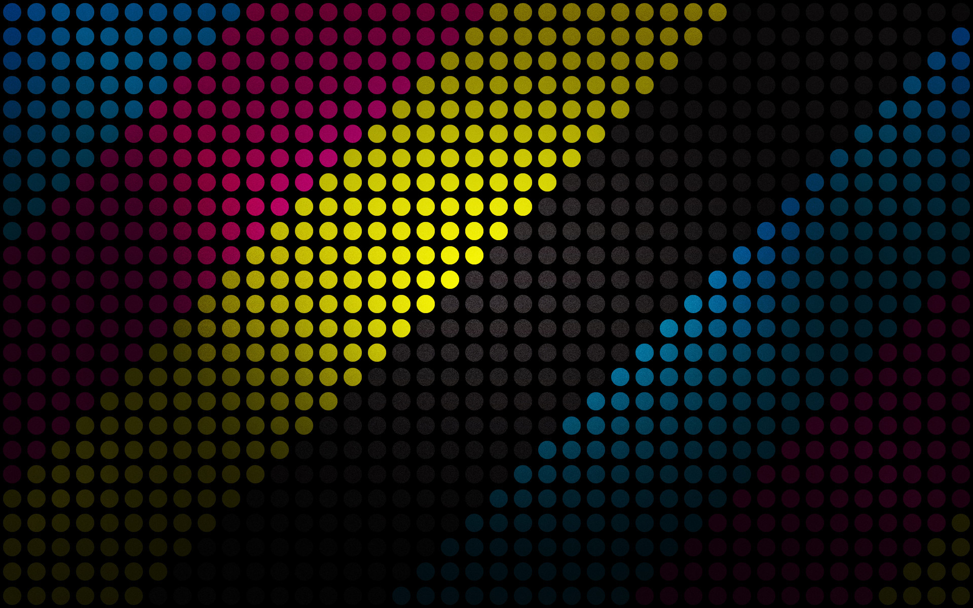 Punti colorati, CMYK, Strisce diagonali, Sfondo nero, Full HD, wallpaper per computer