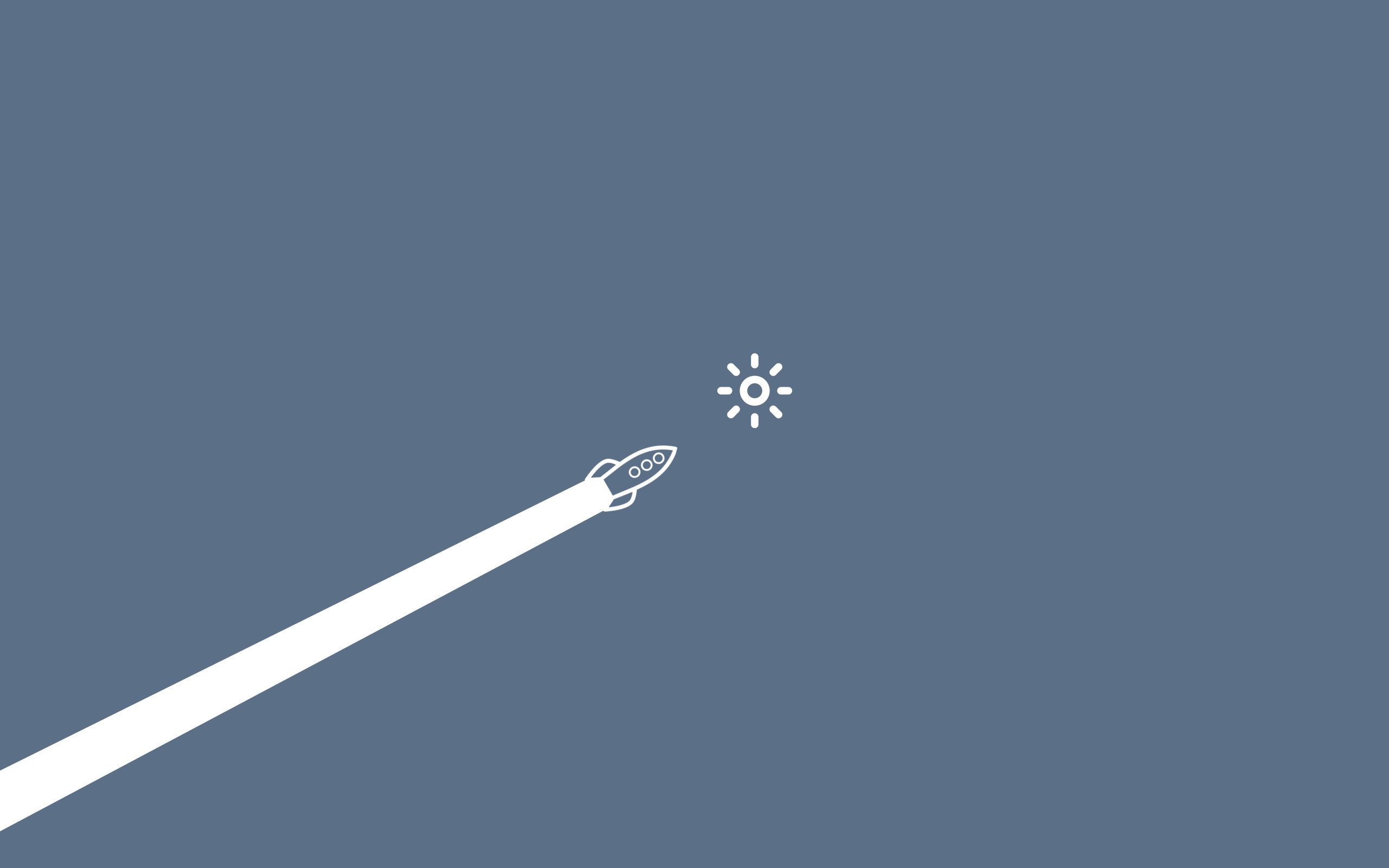 Razzo, Sole, Scia, Minimalista, 2560x1600, immagine di sfondo
