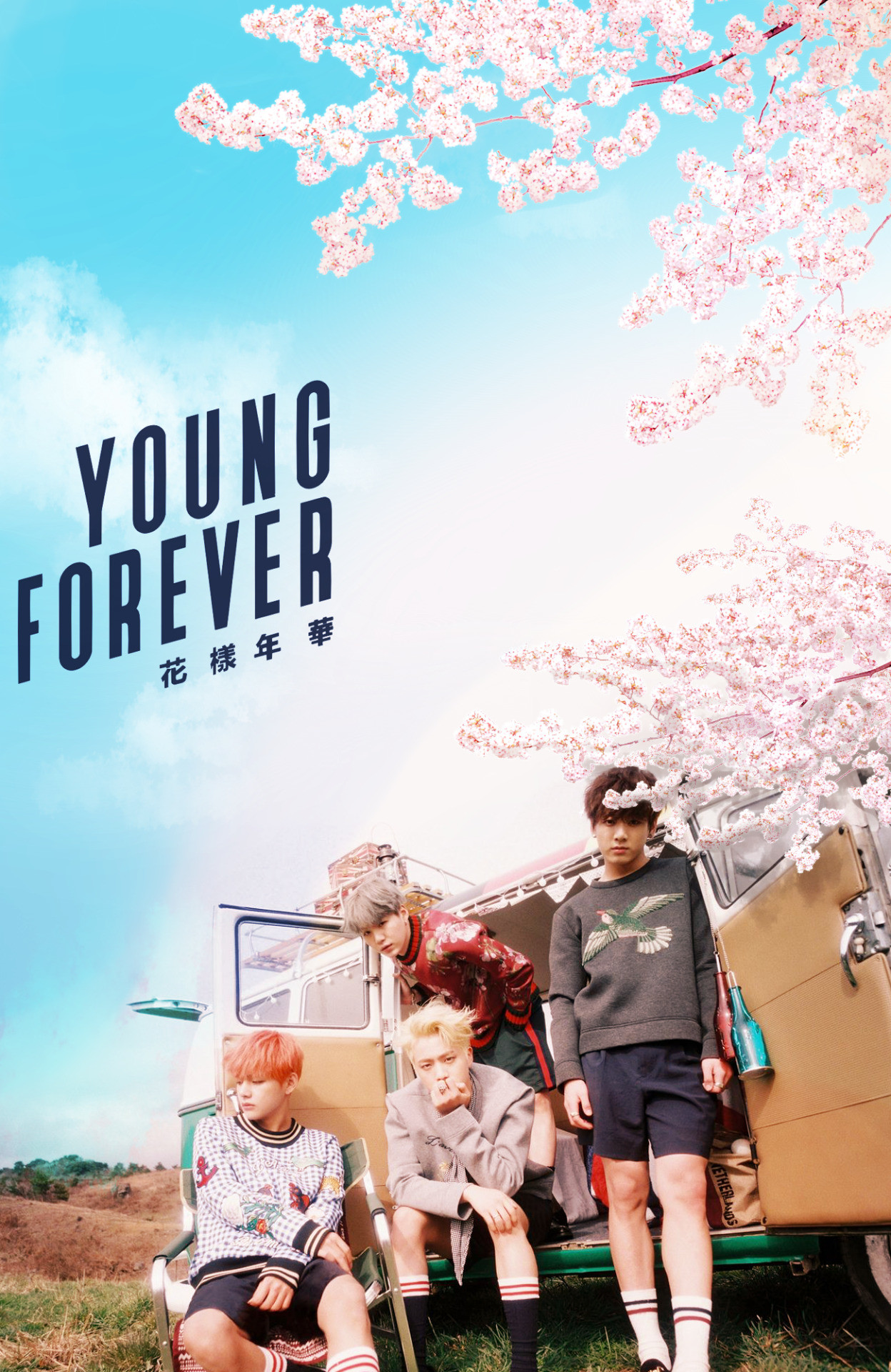 BTS, The Most Beautiful Moment in Life: Young Forever, Fiori di ciliegio, Primavera, sfondo Full HD