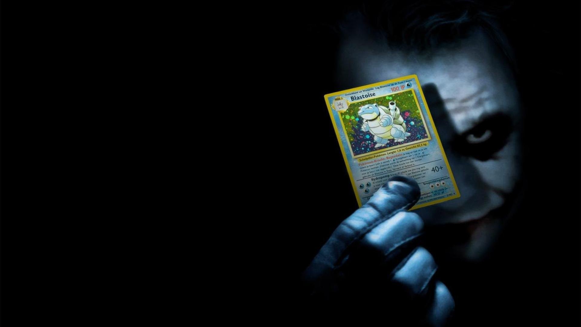 Joker, Il cavaliere oscuro, Carta Pokémon, Blastoise, Heath Ledger, sfondo 16:9 Full HD