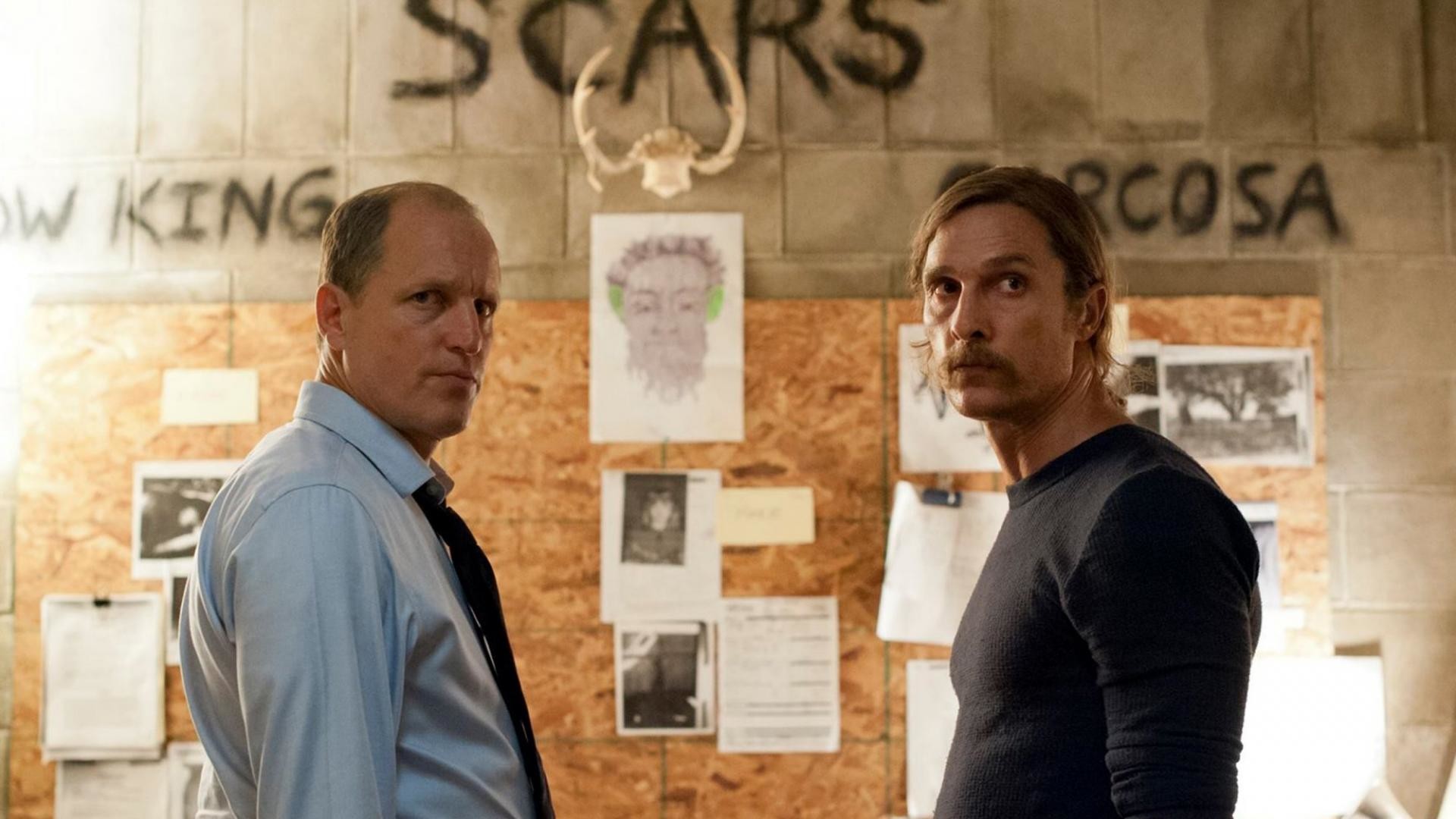 Marty Hart, Woody Harrelson, Rust Cohle, Matthew McConaughey, True Detective, Bacheca indagini, immagine di sfondo