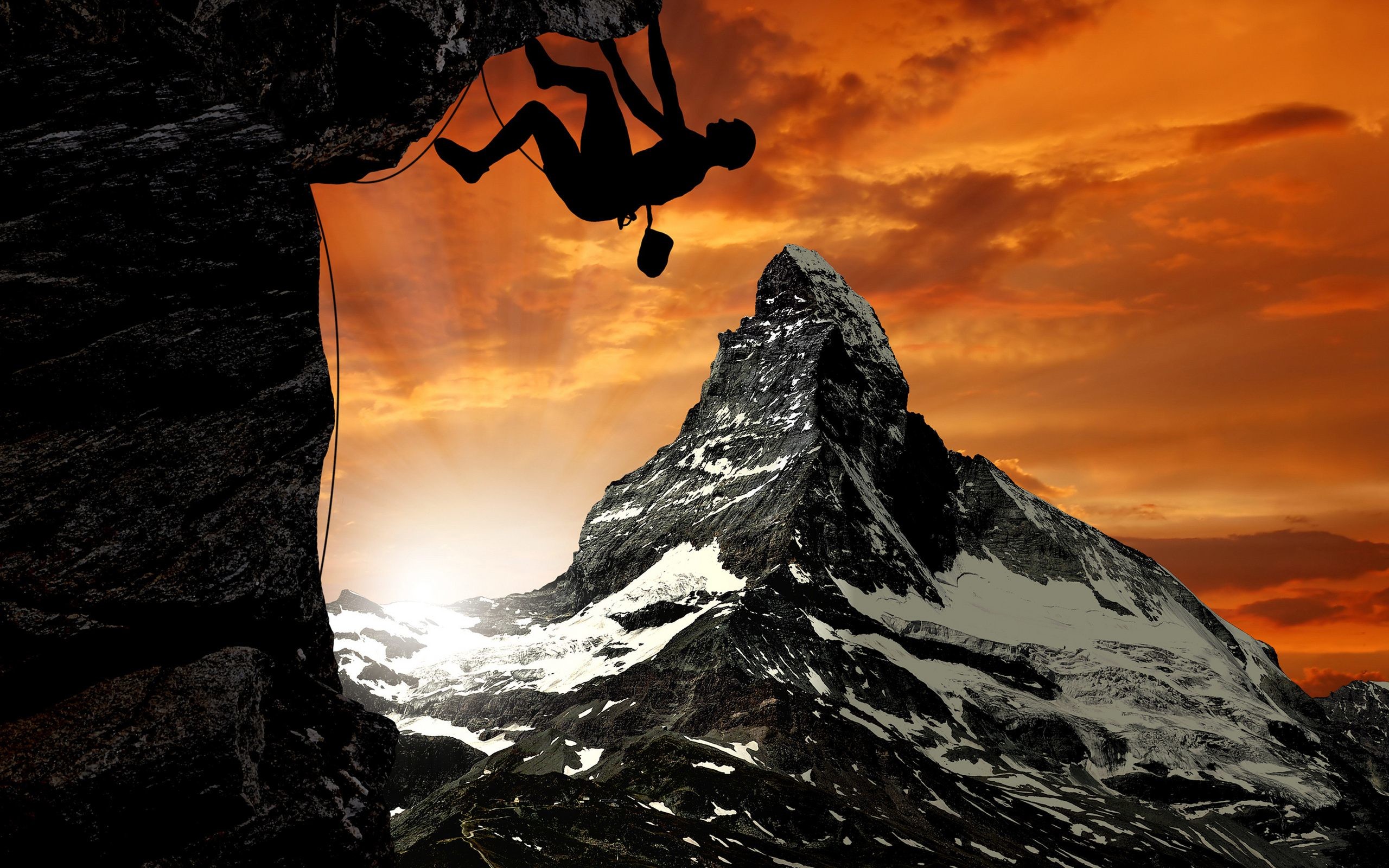 Cervino, Arrampicata, Tramonto, Montagna, 2560x1600, sfondo per PC