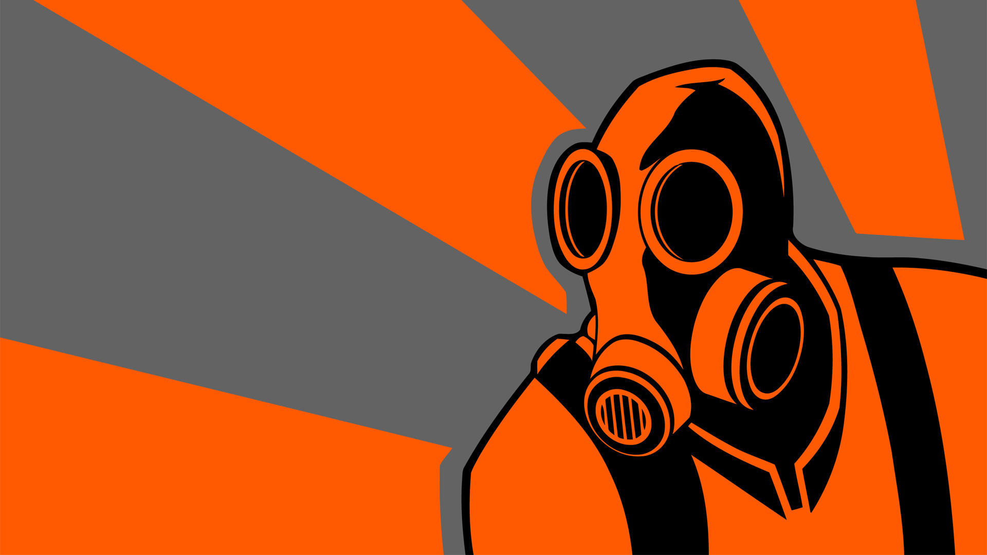 Pyro, Team Fortress 2, Maschera antigas, Arancione, Full HD, sfondo per PC e portatile
