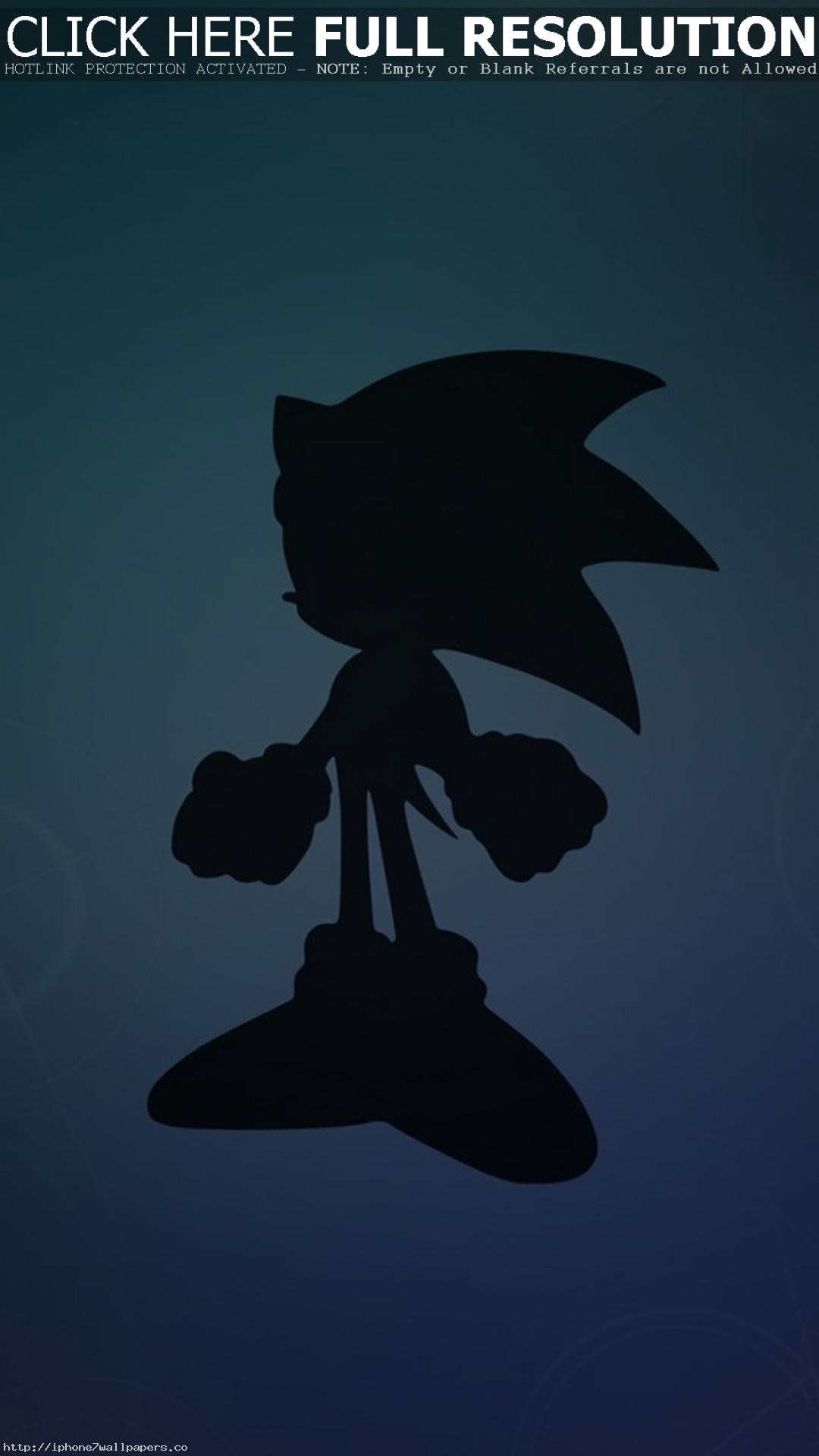Sonic, Sonic the Hedgehog, Silhouette, Blu scuro, Full HD, sfondo Android
