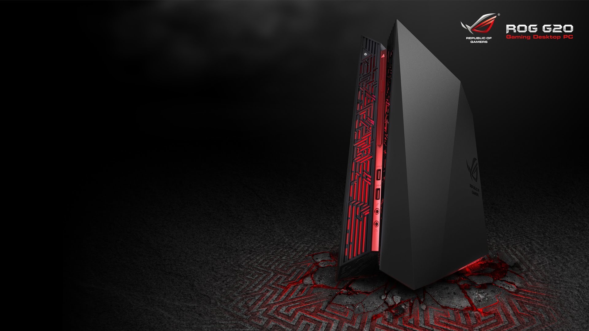 ASUS ROG G20, ASUS ROG, PC desktop, Rosso e nero, Full HD, sfondo Windows 11