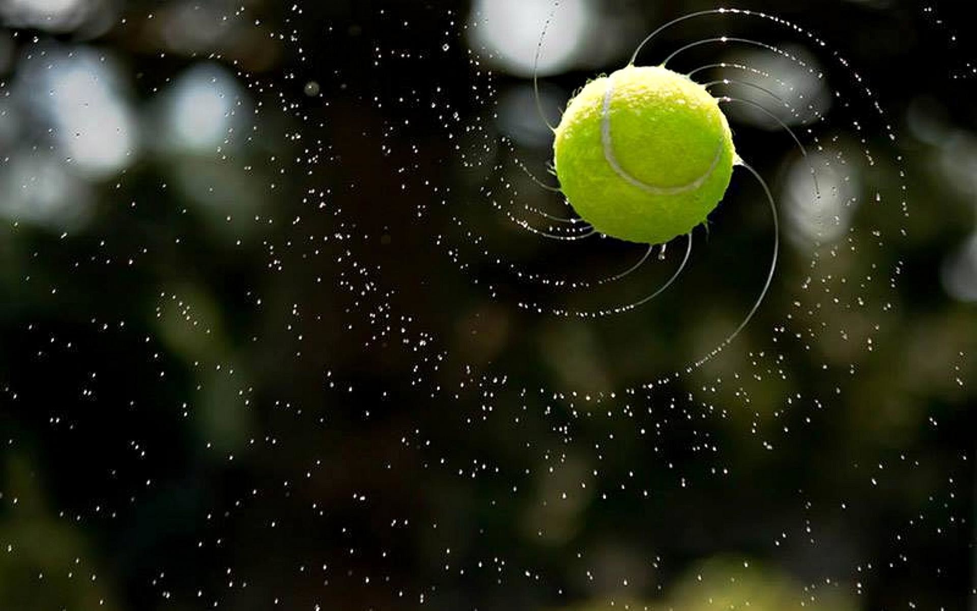 Pallina da tennis, Particelle, Bokeh, Full HD, sfondo per portatile