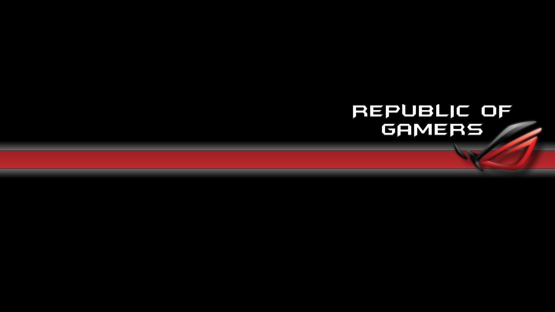 Logo ROG, Republic of Gamers, Asus, Sfondo nero, Linea rossa, Full HD, wallpaper desktop