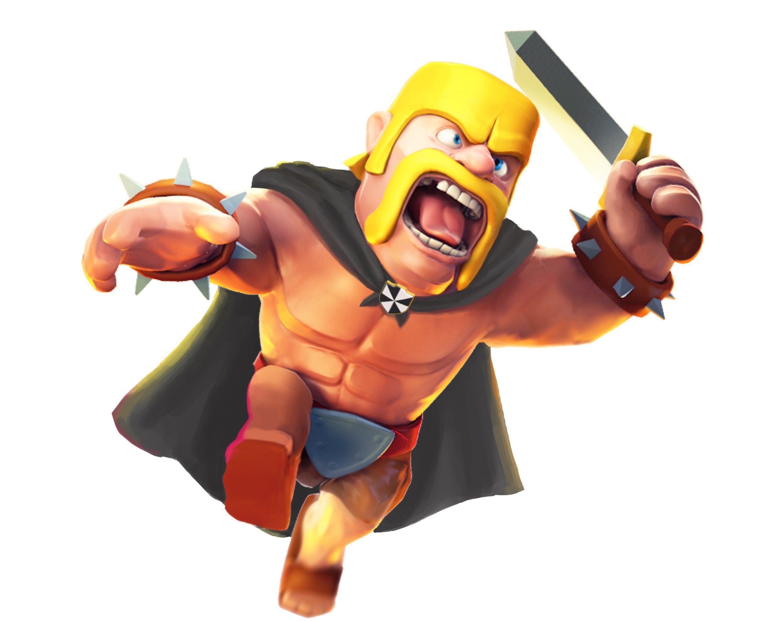 Re Barbaro, Clash of Clans, Mantello, Sfondo bianco, Full HD, wallpaper per computer