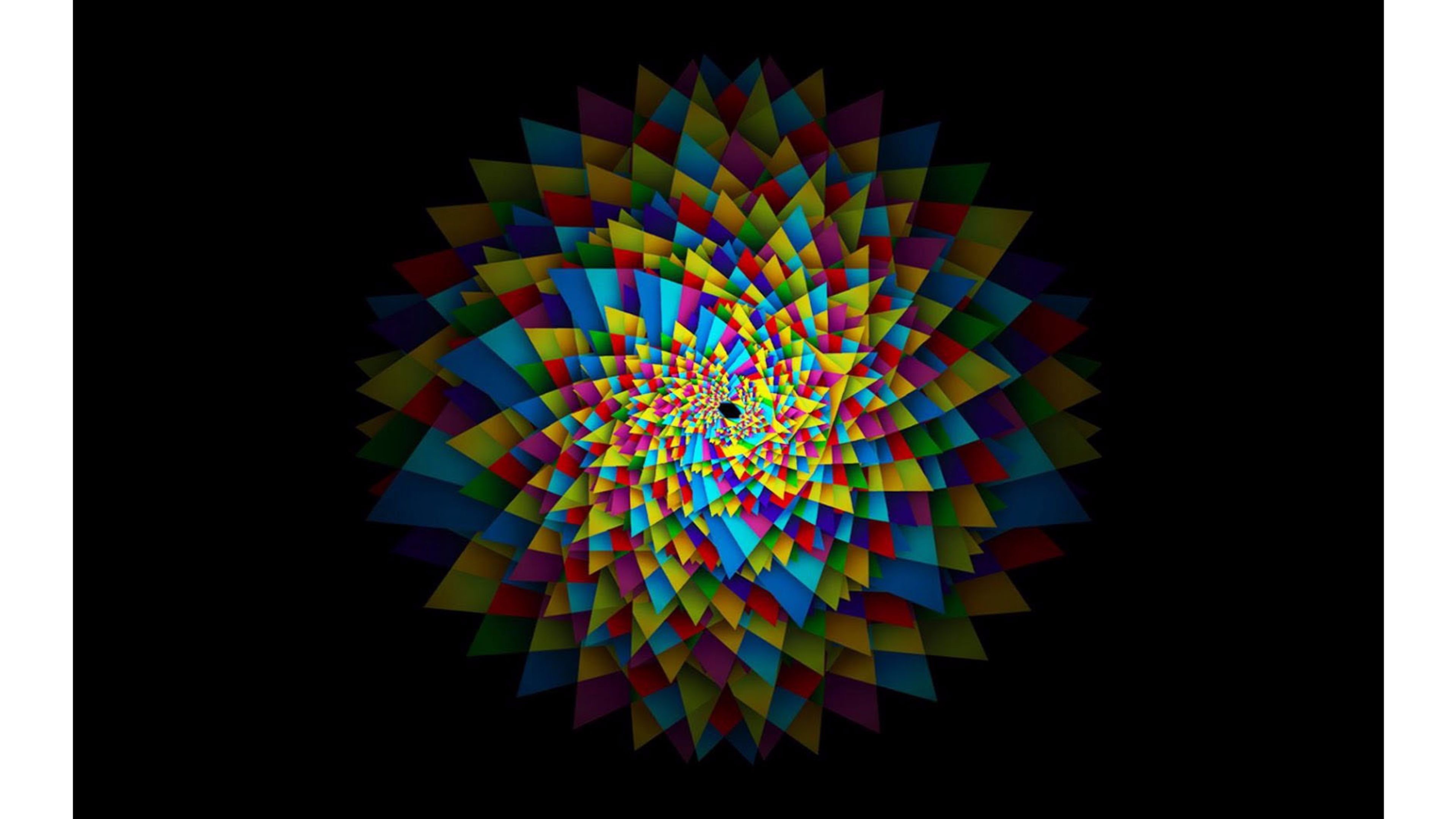 Mandala, Arte geometrica, Arcobaleno, Sfondo nero, wallpaper Android