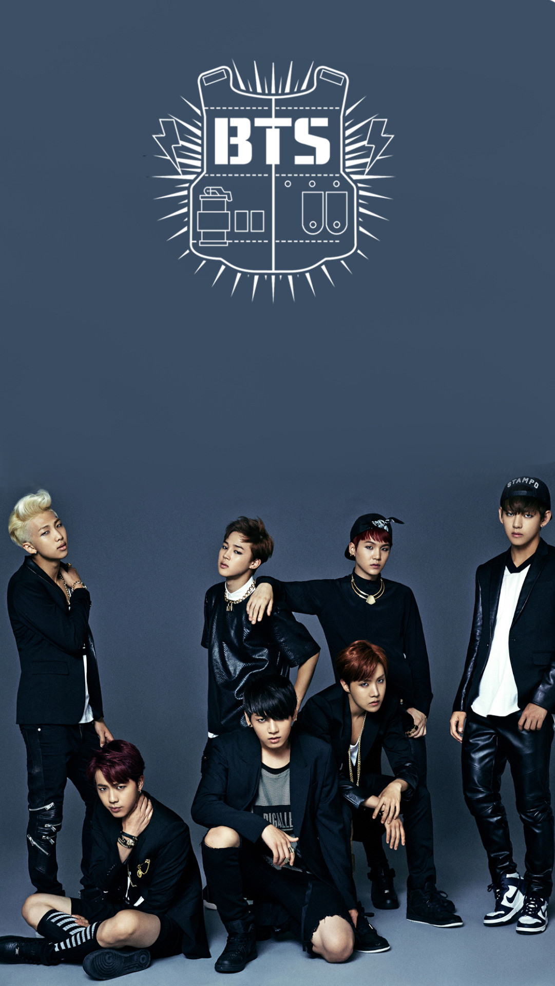 BTS, Logo BTS, Gruppo, Grigio, Full HD, sfondo per smartphone
