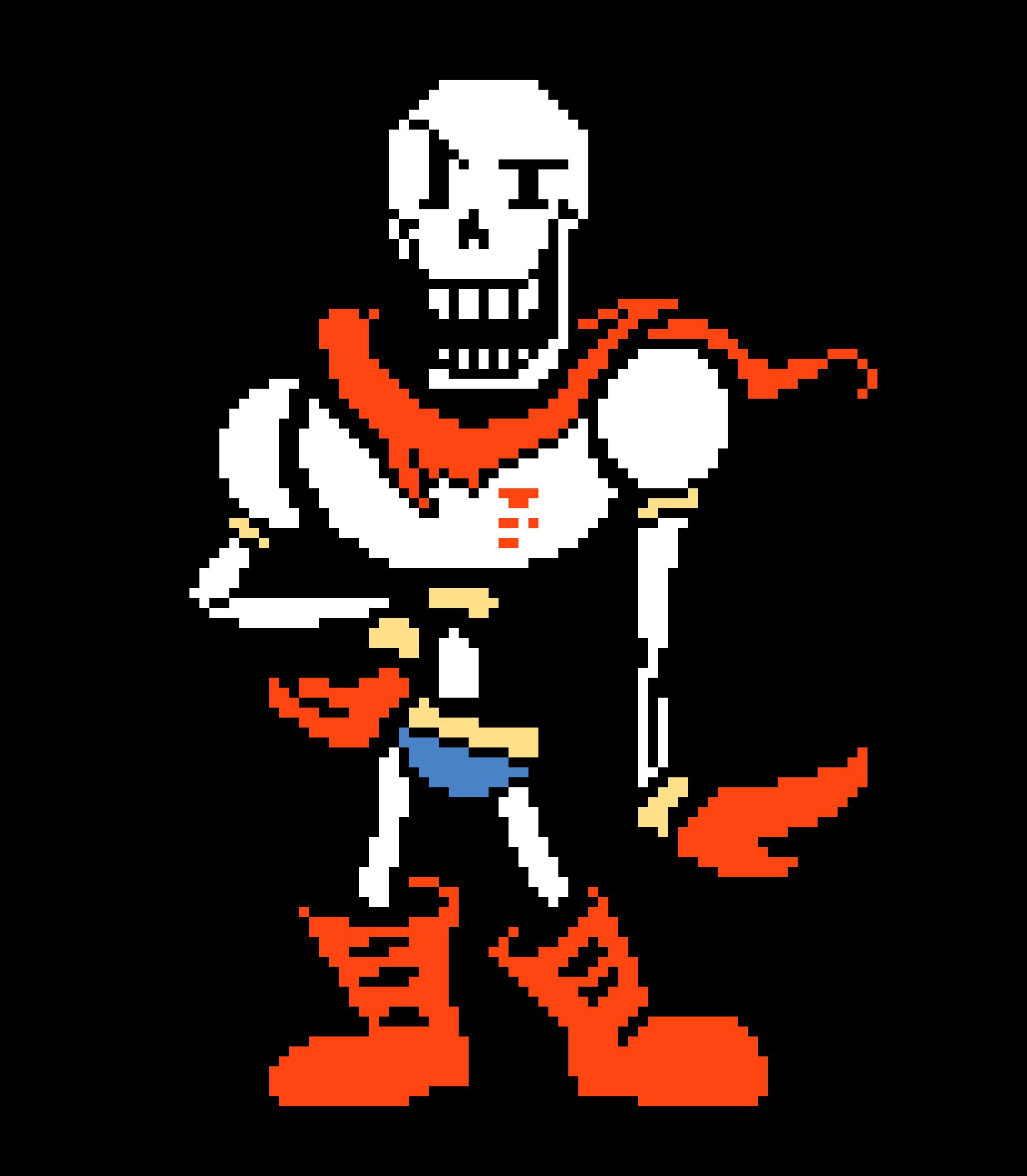 Papyrus, Undertale, Pixel art, Sfondo nero, Full HD, schermata di blocco iPad
