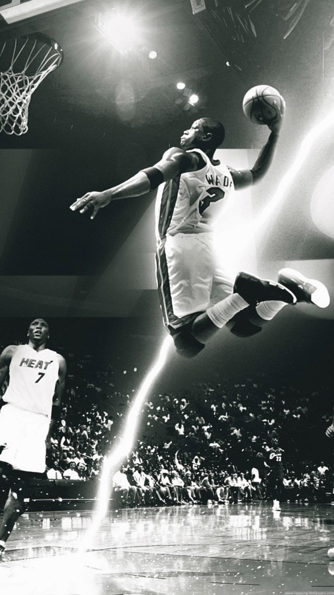 Miami Heat, Basket, Schiacciata, Bianco e nero, sfondo per iPhone 5