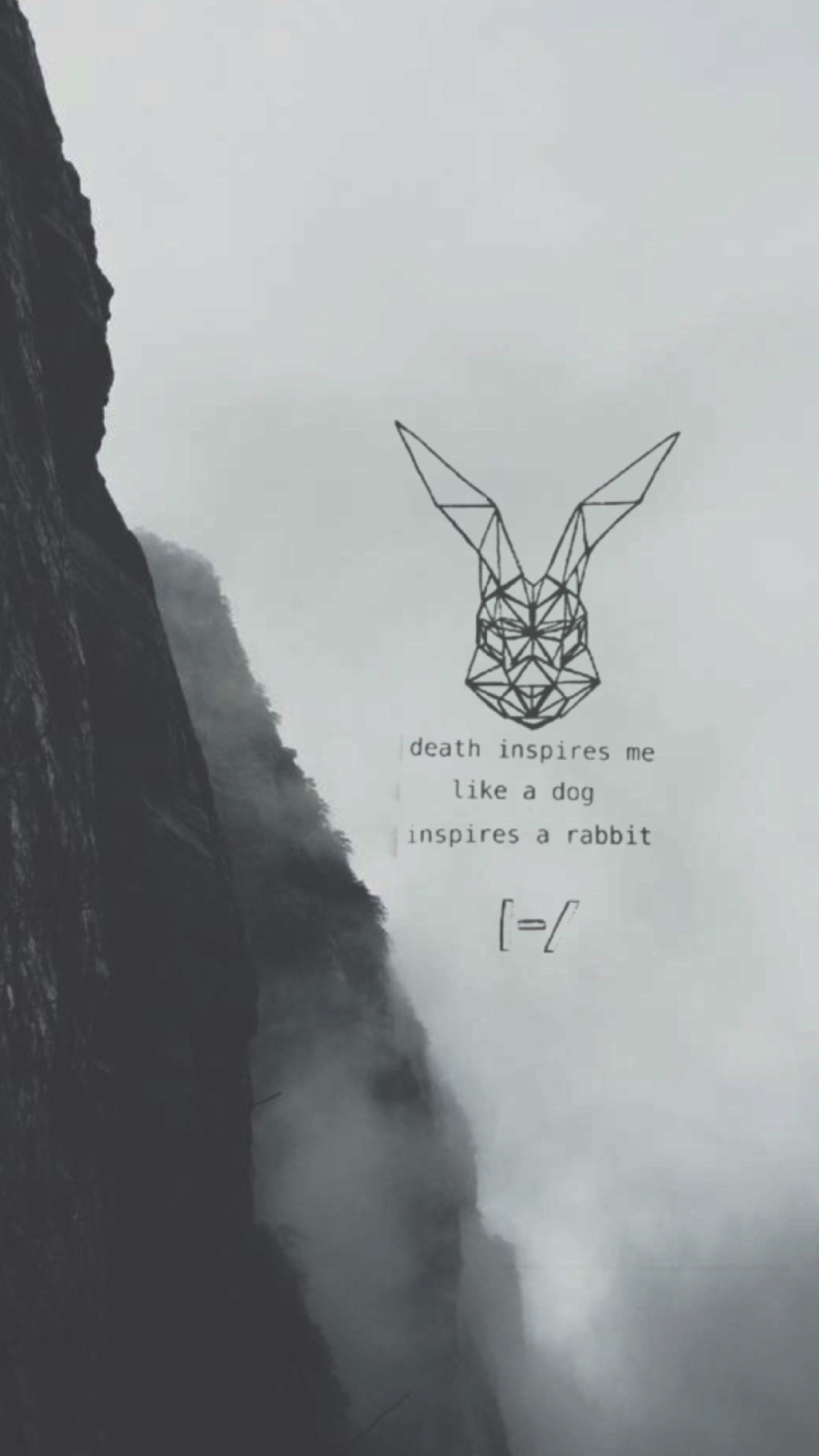 Twenty One Pilots, Coniglio geometrico, Montagna, Nebbia, sfondo per iPhone e Android