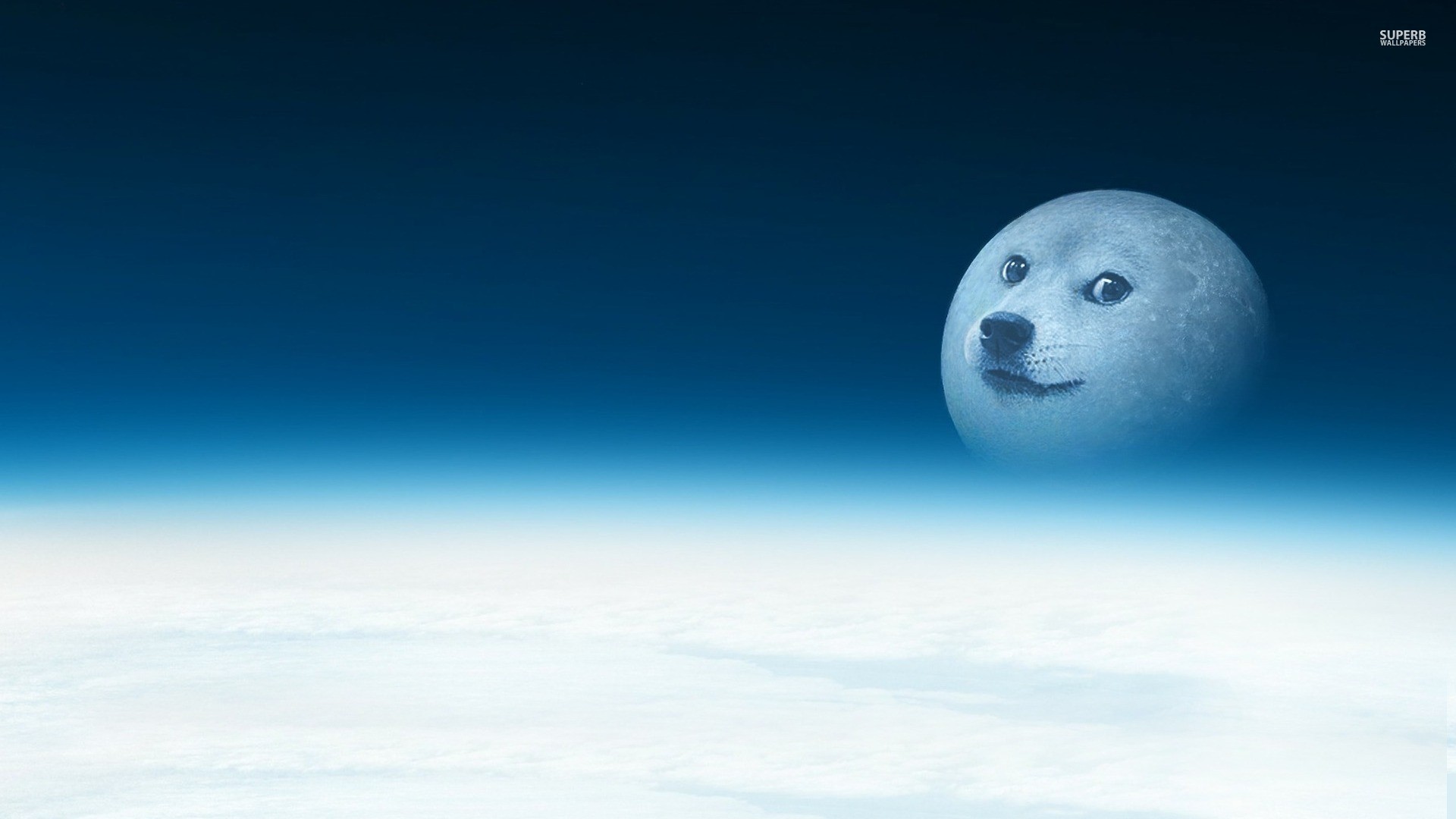 Doge, Luna, Terra dallo spazio, Full HD, sfondo desktop
