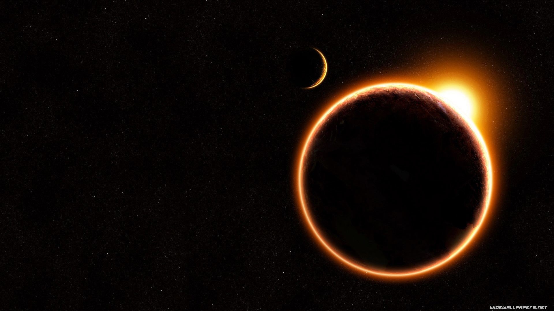 Eclissi, Pianeta, Luna, Spazio, Full HD, sfondo per PC e portatile