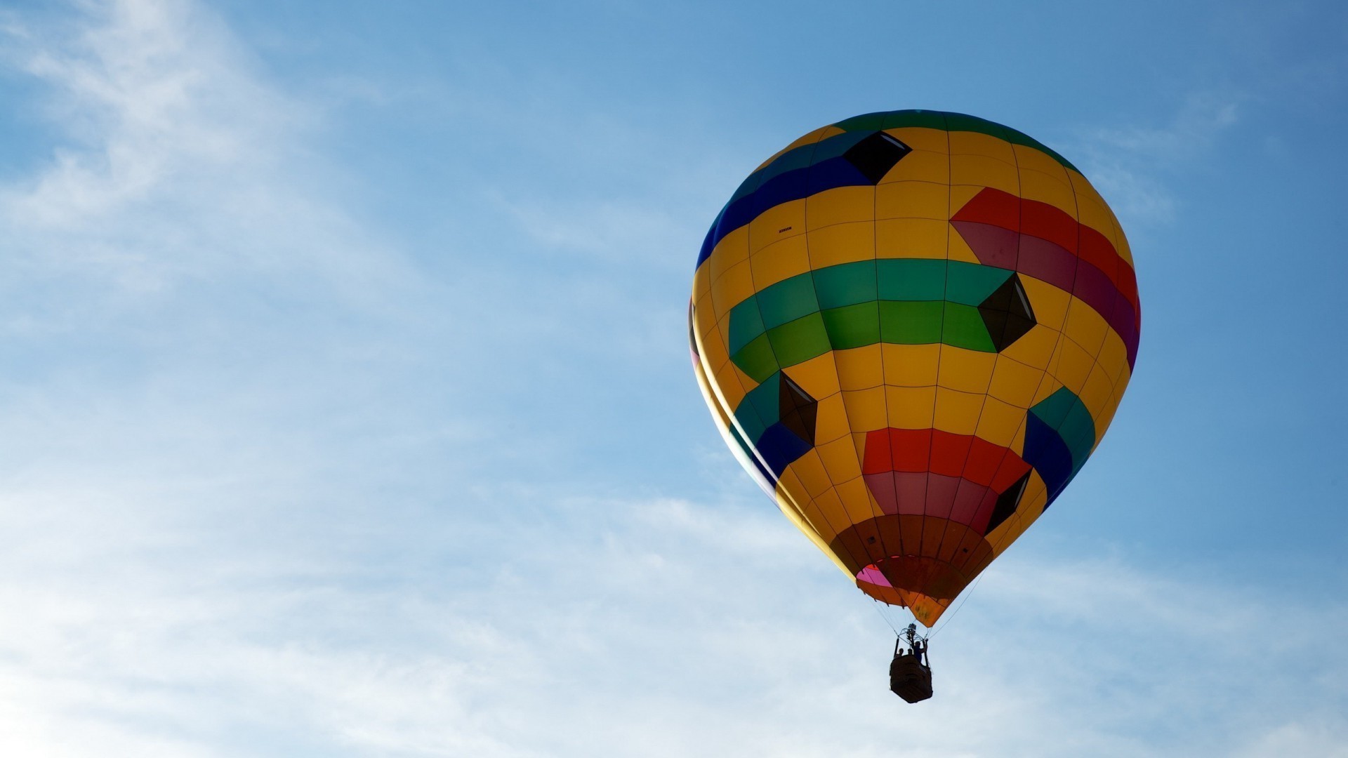 Mongolfiera, Cielo azzurro, Colori vivaci, Full HD 1080p, sfondo desktop