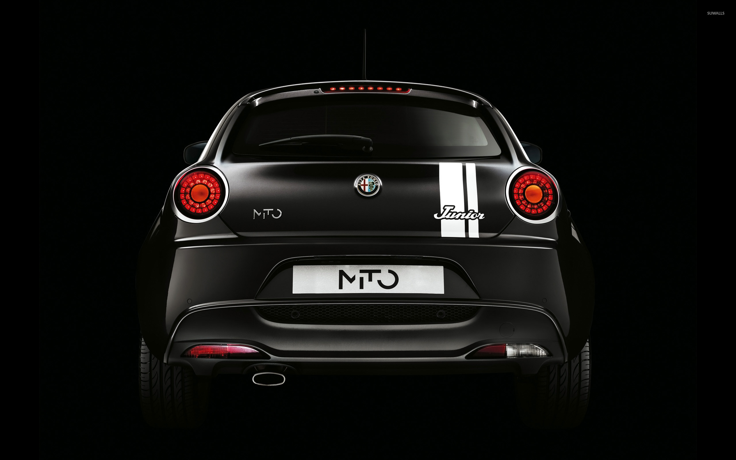 Alfa Romeo MiTo, Alfa Romeo, Vista posteriore, Nero, 2K, sfondo Windows 11