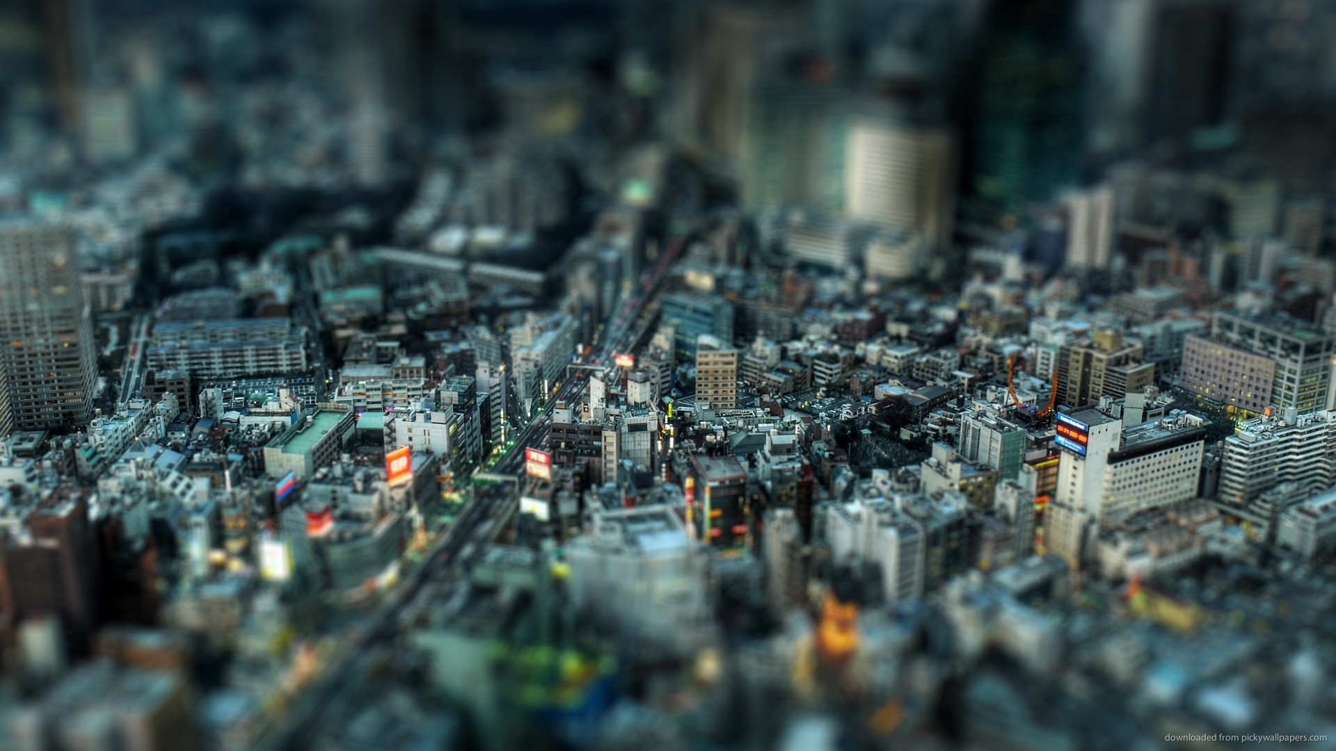 Città, Tilt-shift, Vista aerea, Edifici, Full HD, sfondo per PC e portatile