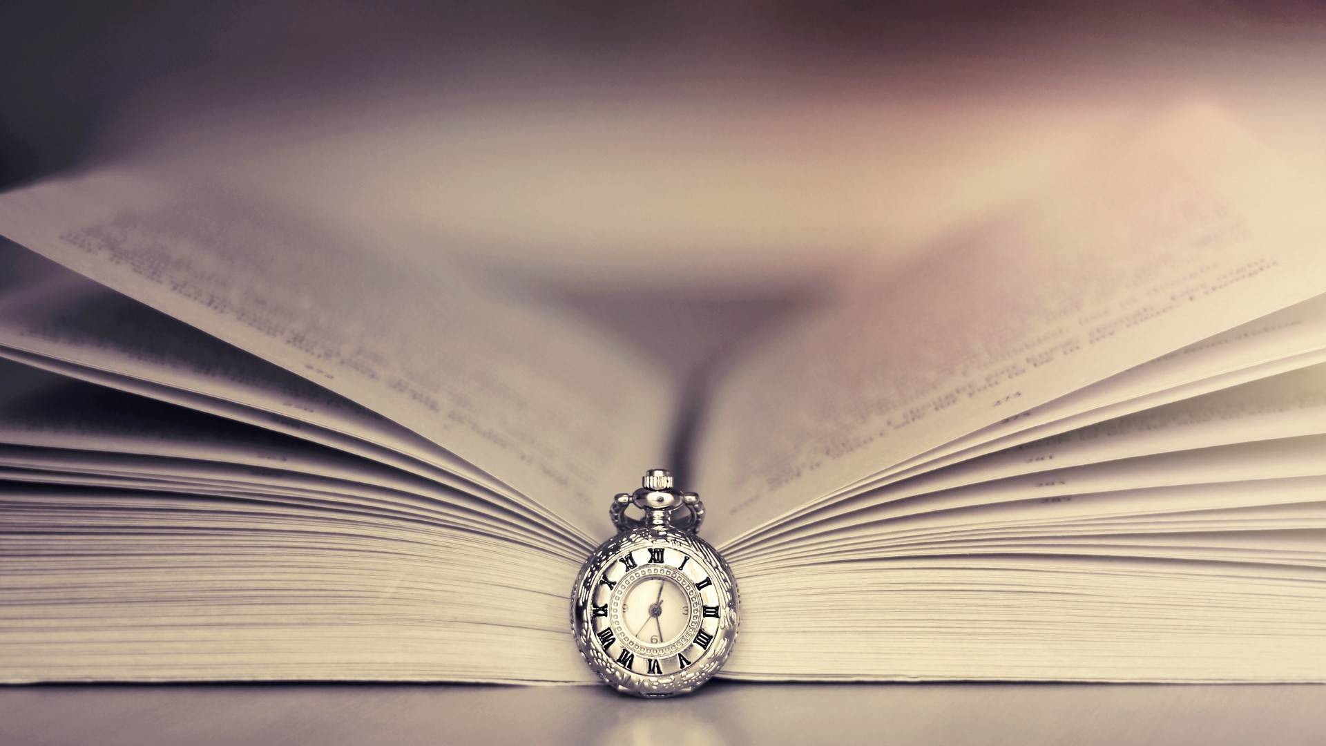 Libro aperto, Orologio da tasca, Pagine, Tempo, Full HD, sfondo Windows 11