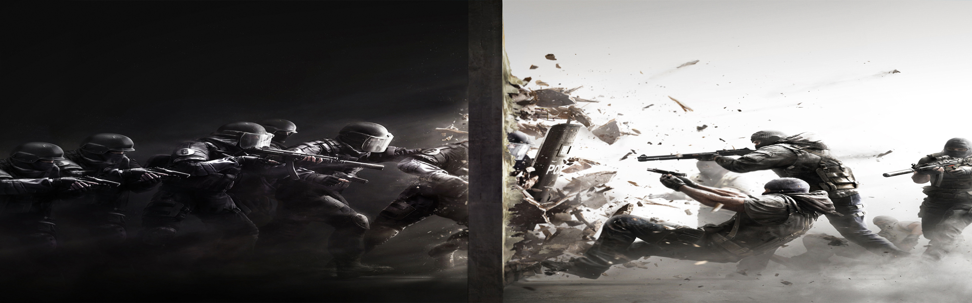 Tom Clancy's Rainbow Six Siege, Soldati, Bianco e nero, Assalto, sfondo desktop Full HD