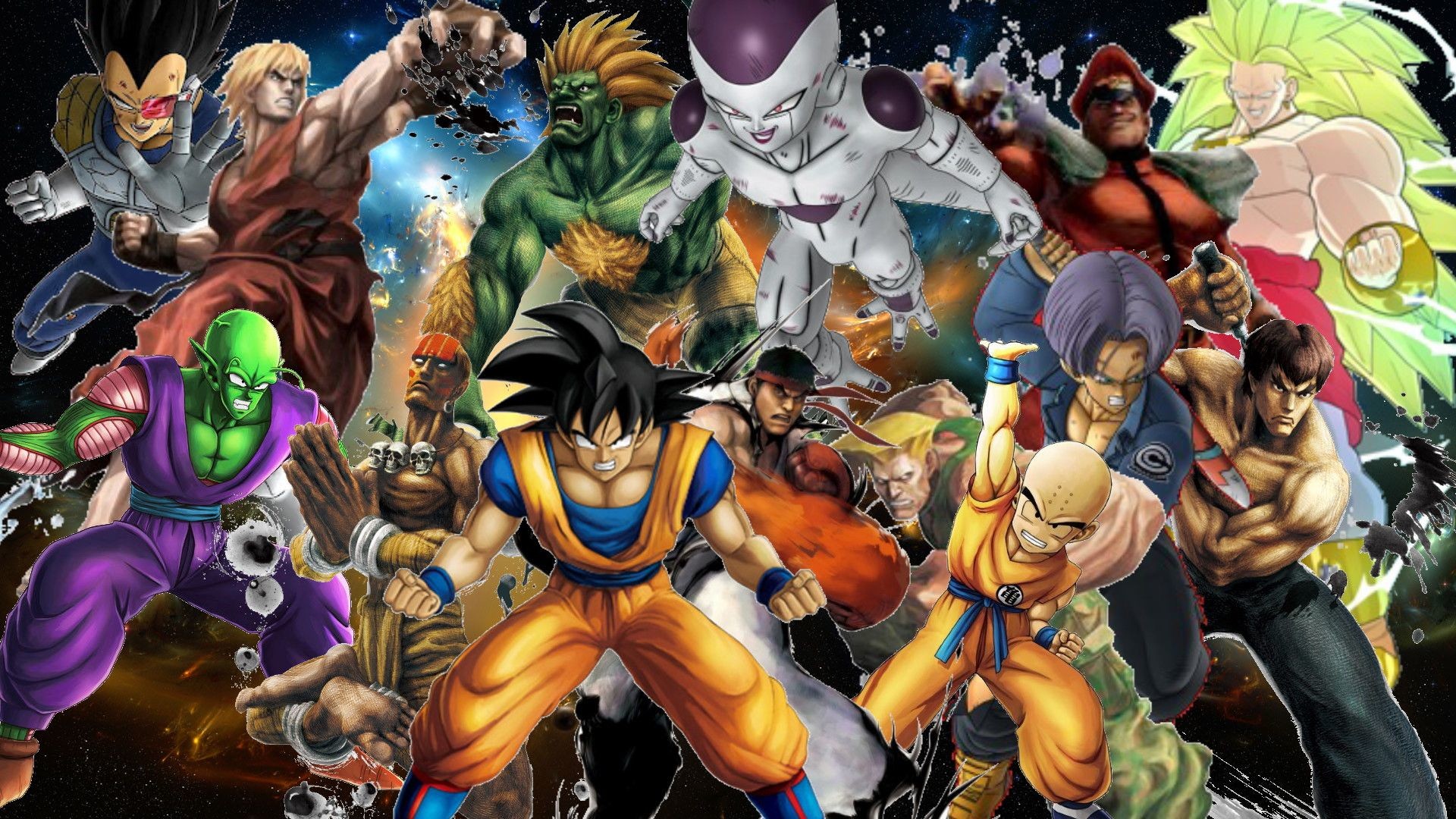 Goku, Freezer, Piccolo, Dragon Ball, Crossover, 1920x1080, wallpaper desktop