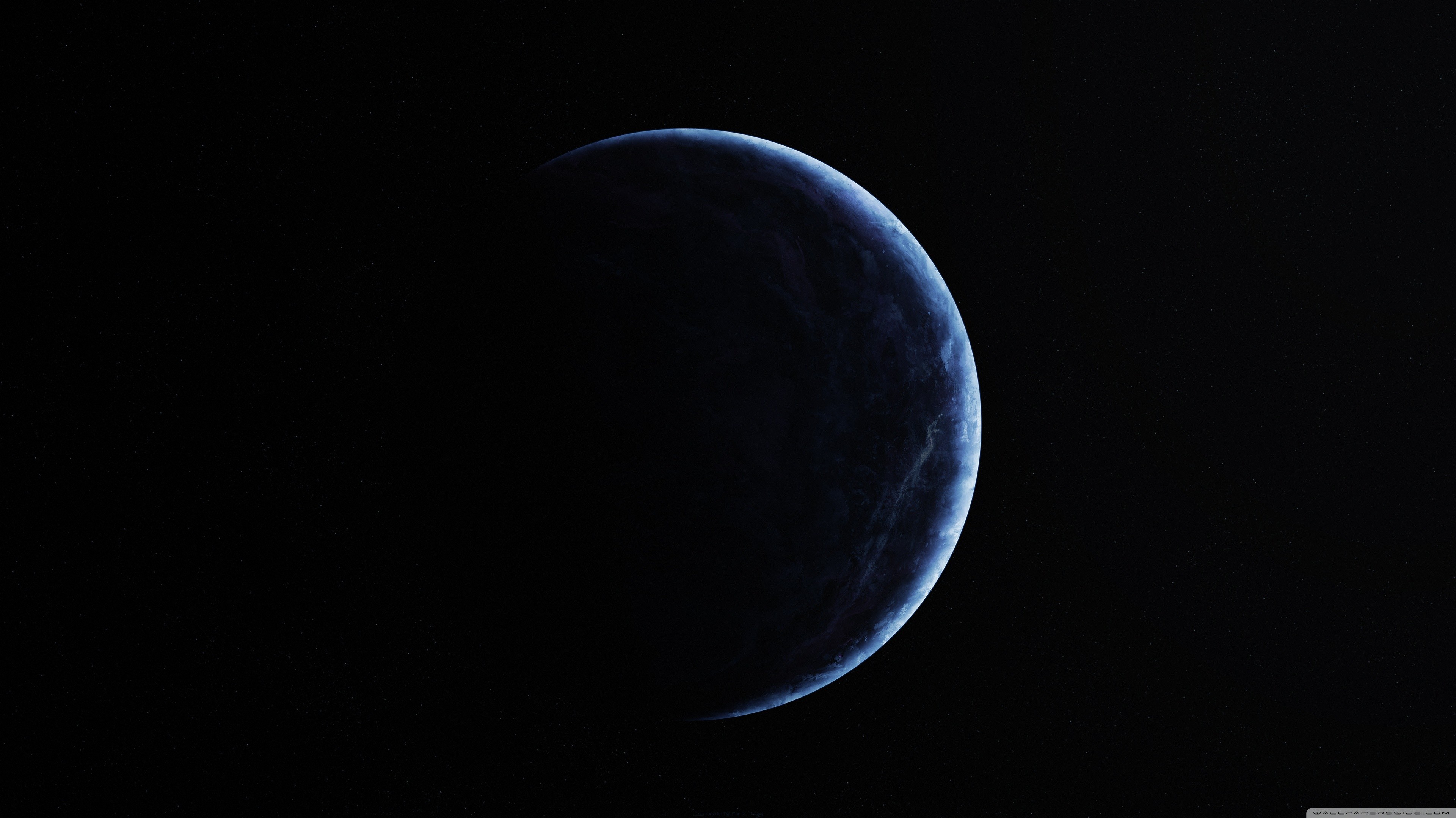 Pianeta, Falce, Minimalista, Sfondo nero, 4K, wallpaper per portatile