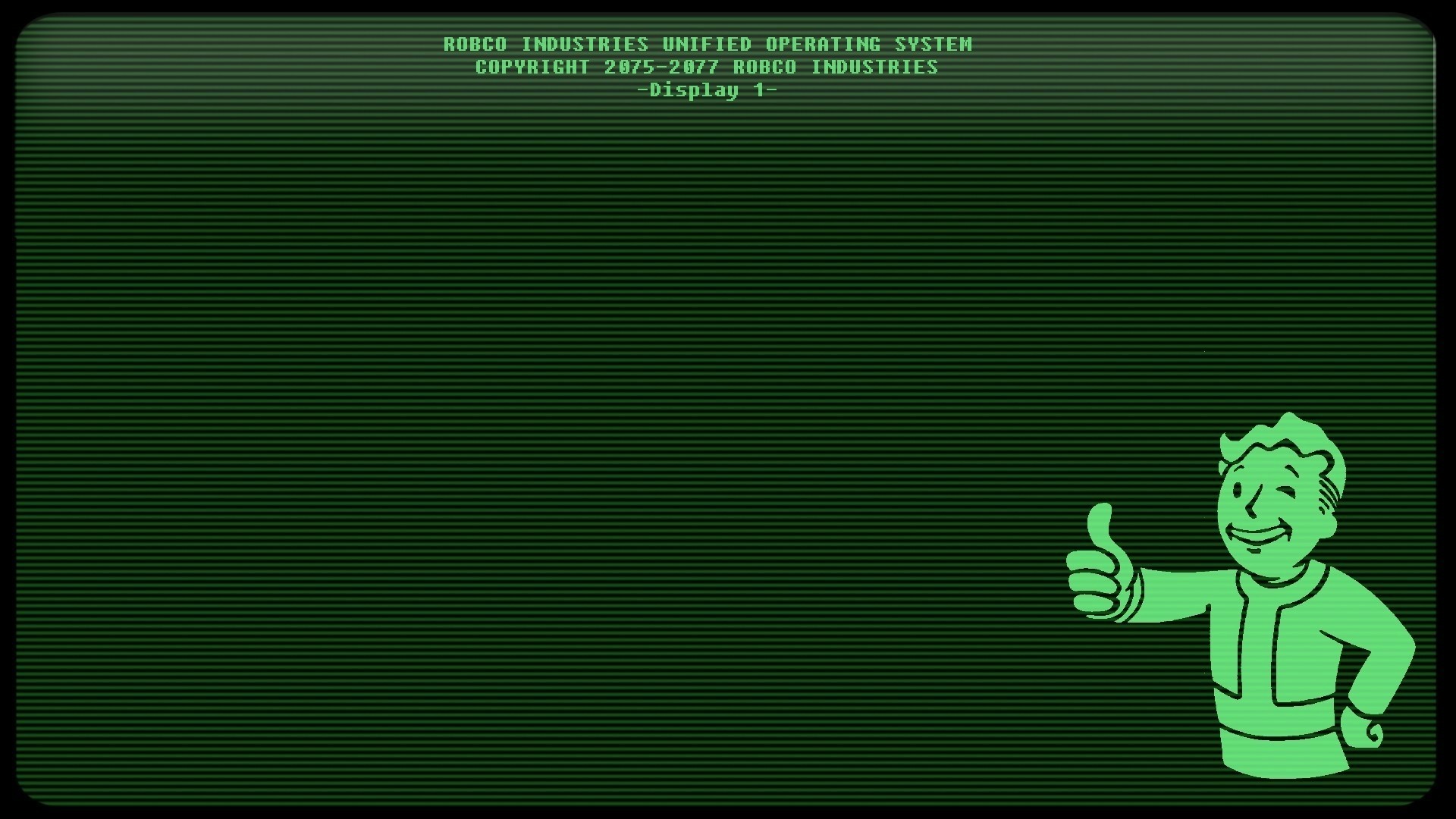 Fallout 4, Pip-Boy, Terminale RobCo, Vault Boy, Verde, Full HD, sfondo per PC
