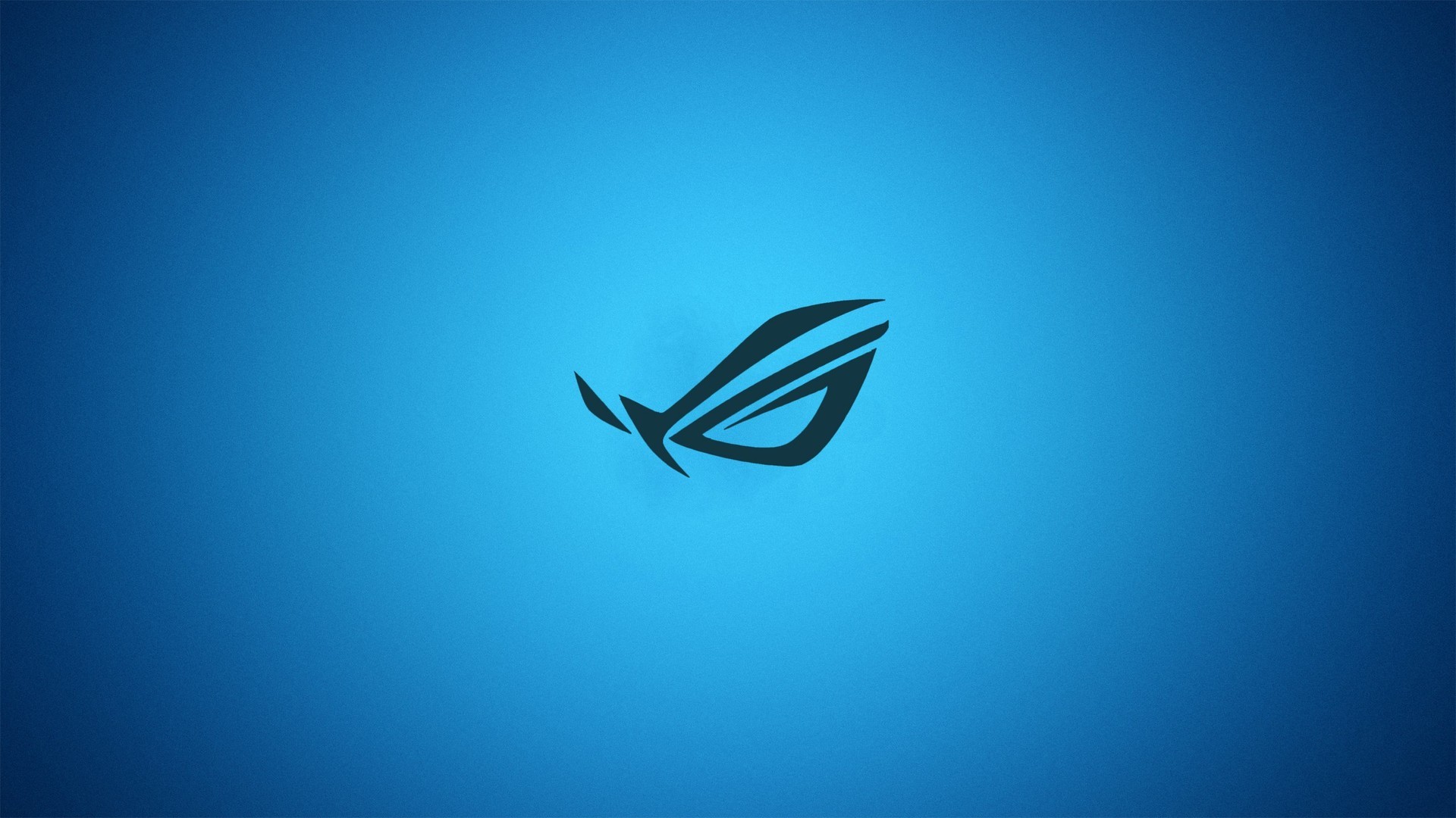 Asus ROG, Logo, Sfondo azzurro, Minimalista, Full HD, wallpaper per portatile