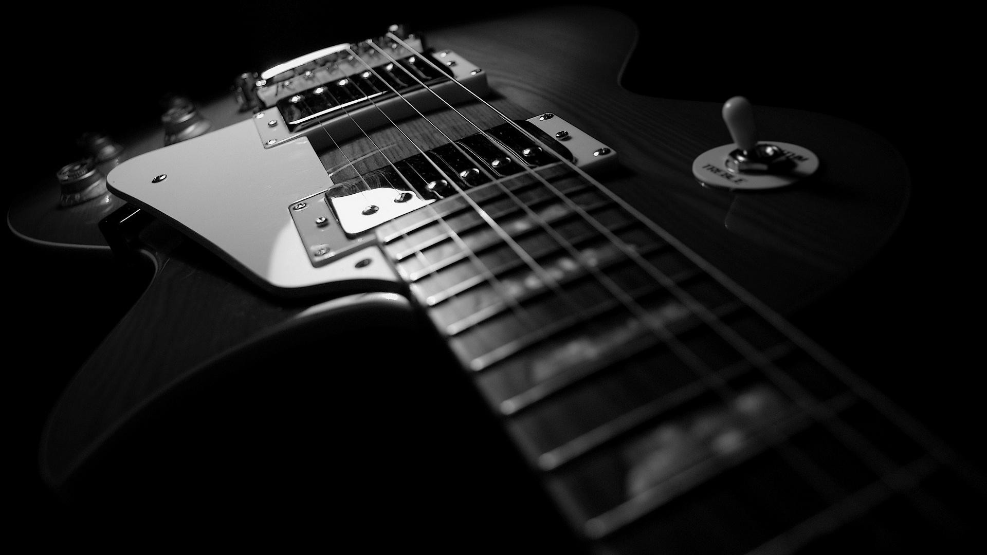 Gibson Les Paul, Chitarra elettrica, Bianco e nero, Full HD, sfondo per PC e portatile