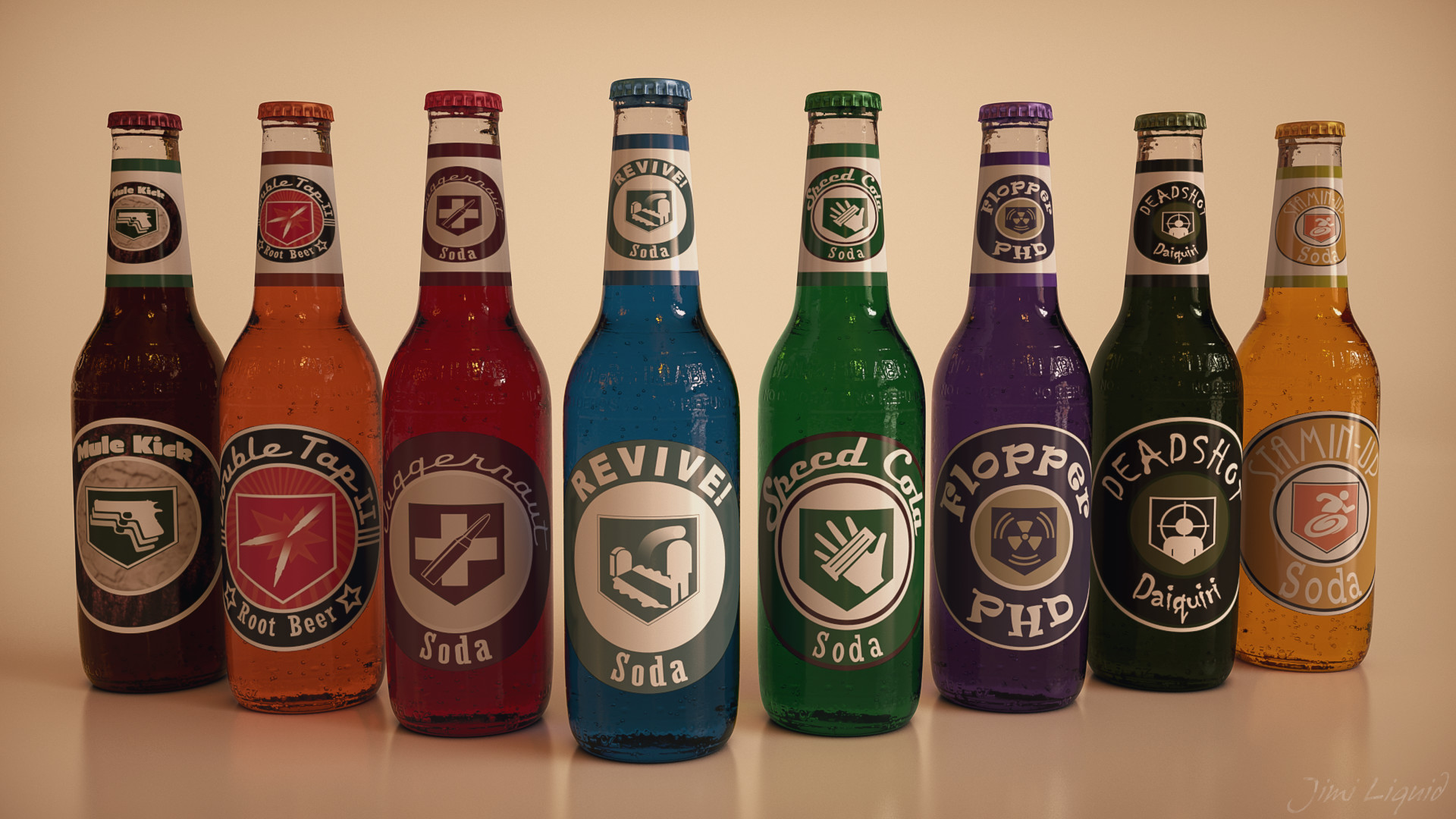 Perk-a-Cola, Call of Duty Zombies, Juggernog, Bottiglie, Full HD, sfondo desktop