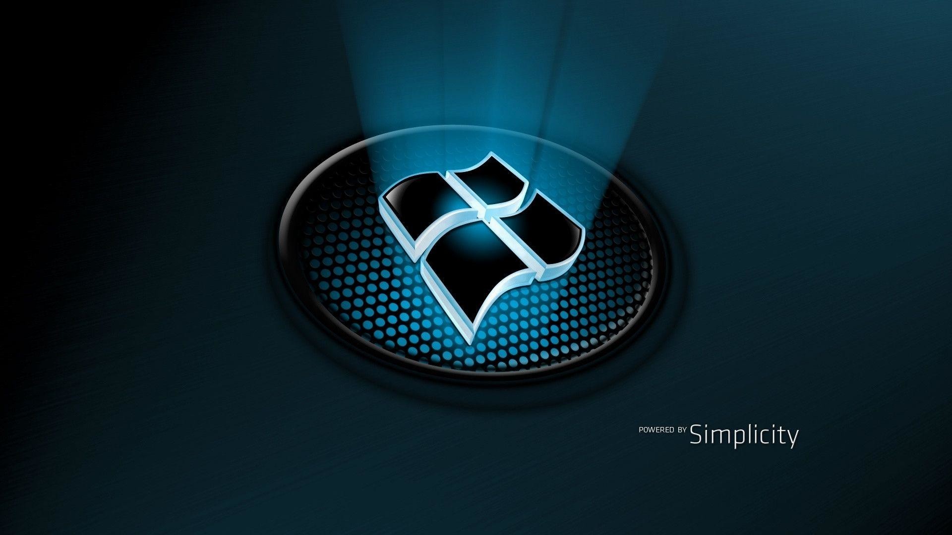 Windows 7, Logo Windows, Simplicity, Blu scuro, Full HD, sfondo per PC