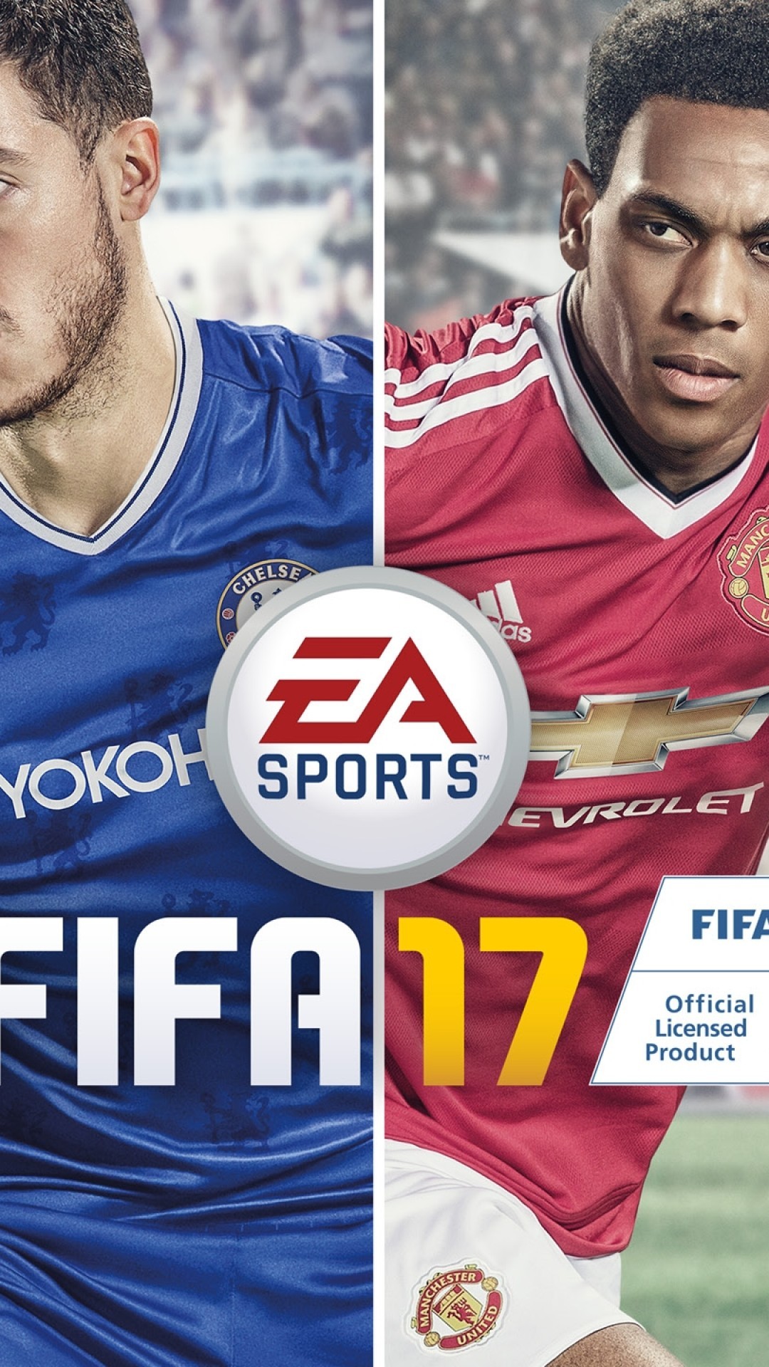 Eden Hazard, Anthony Martial, FIFA 17, Copertina, Full HD, wallpaper per smartphone