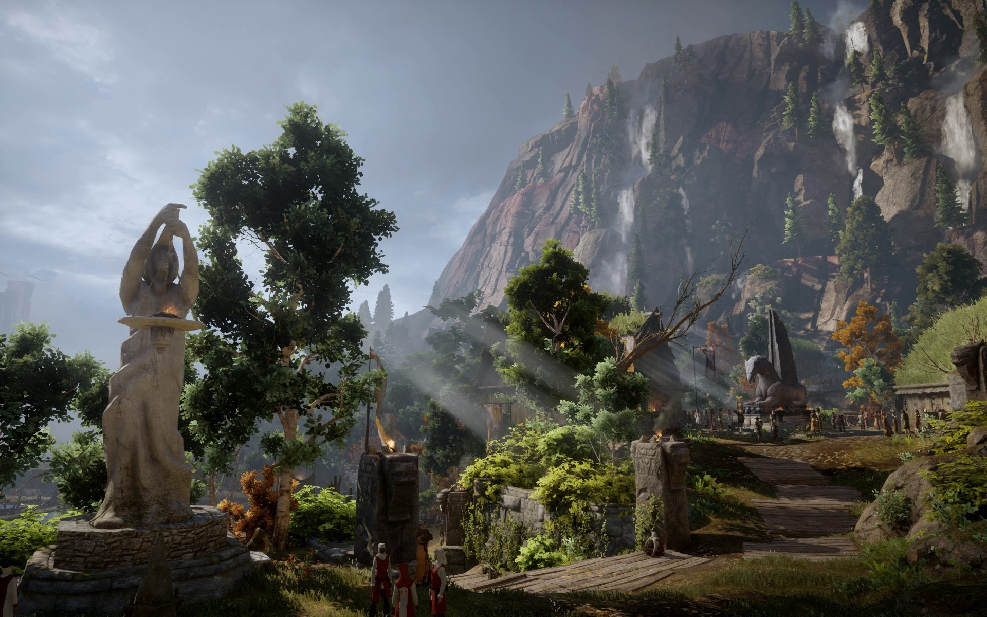 Dragon Age: Inquisition, Statua, Foresta, Valle, Rovine, 16:10 Full HD, sfondo widescreen