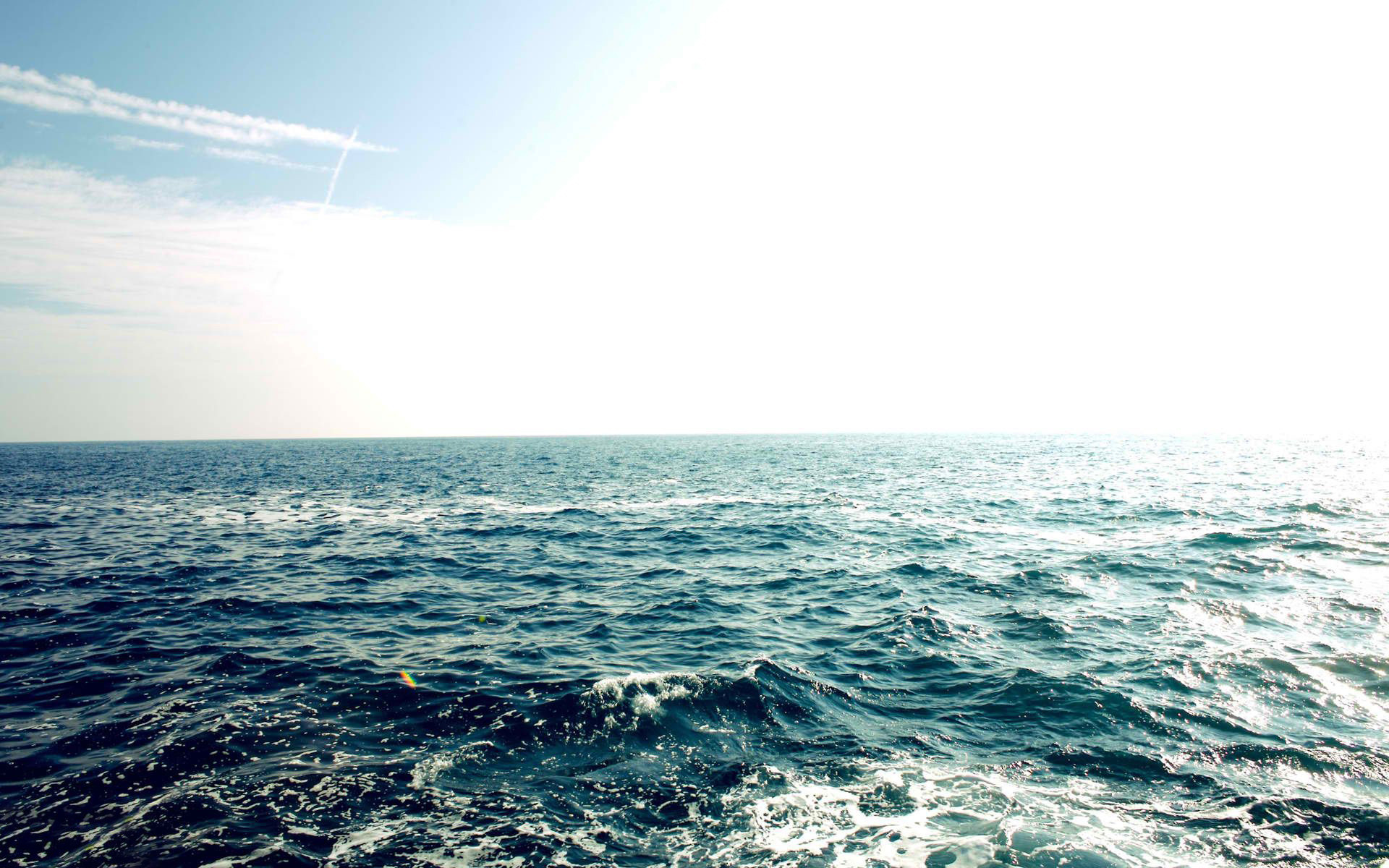Oceano, Orizzonte, Onde, Luce del sole, 16:10 Full HD, wallpaper widescreen