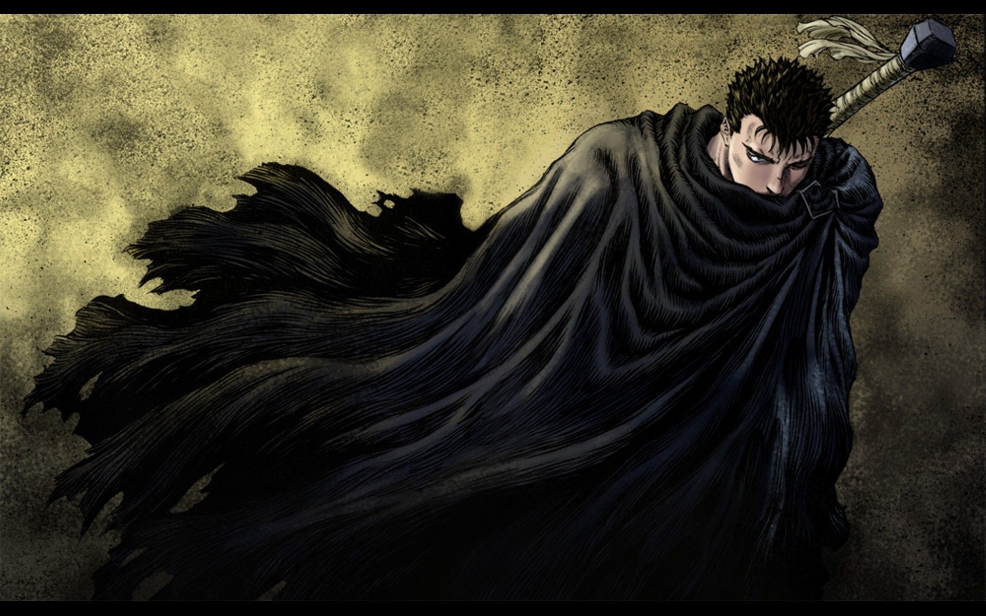 Gatsu, Berserk, Mantello nero, Ammazzadraghi, 1920x1200, sfondo per PC