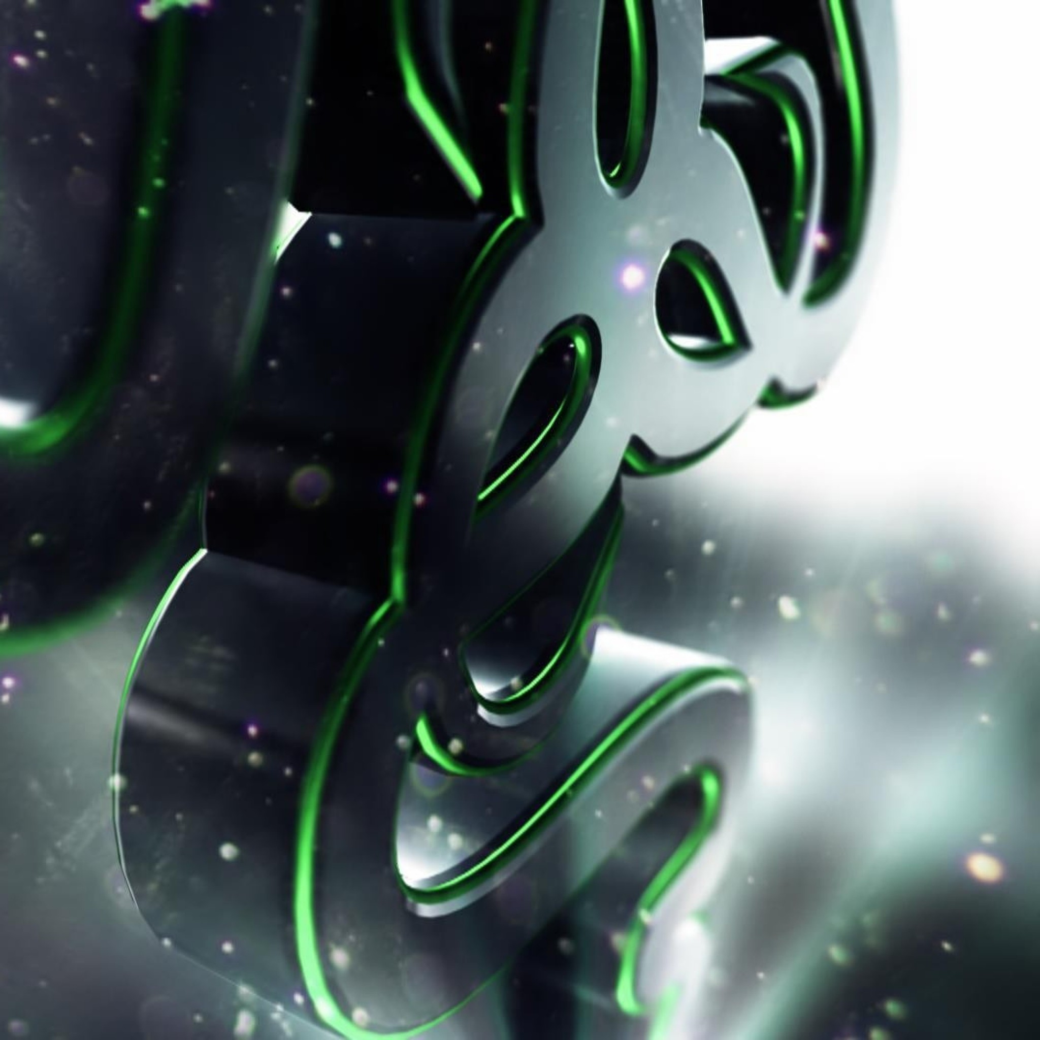 Razer, Logo Razer 3D, Metallo, Close-up, sfondo per iPad e tablet