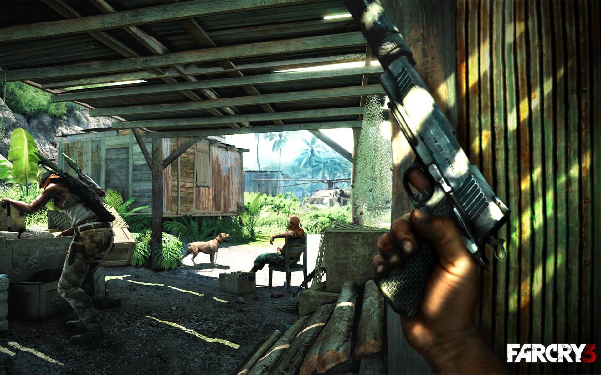 Far Cry 3, Prima persona, Pistola, Capanna, 1920x1200, immagine di sfondo
