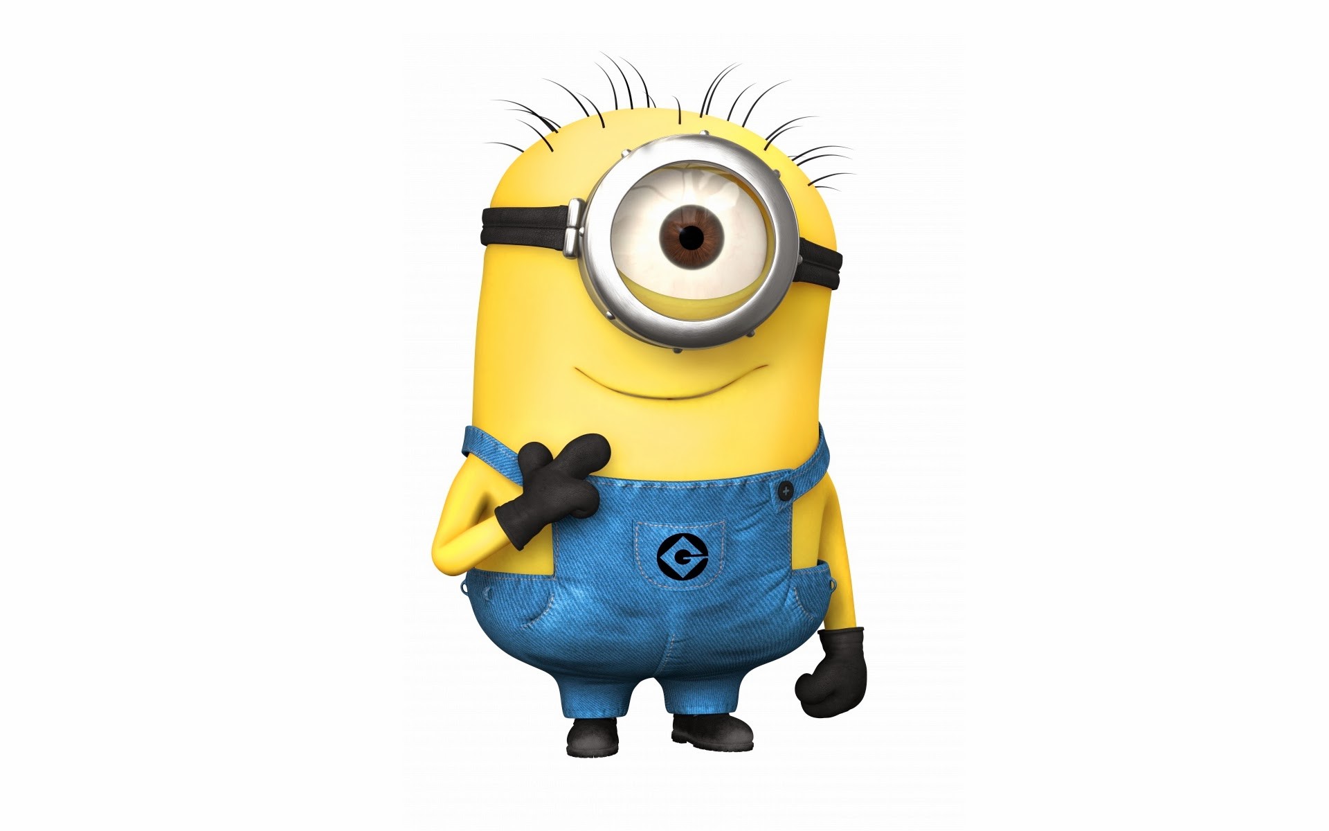 Minion, Stuart, Sfondo bianco, 16:10 Full HD, wallpaper widescreen