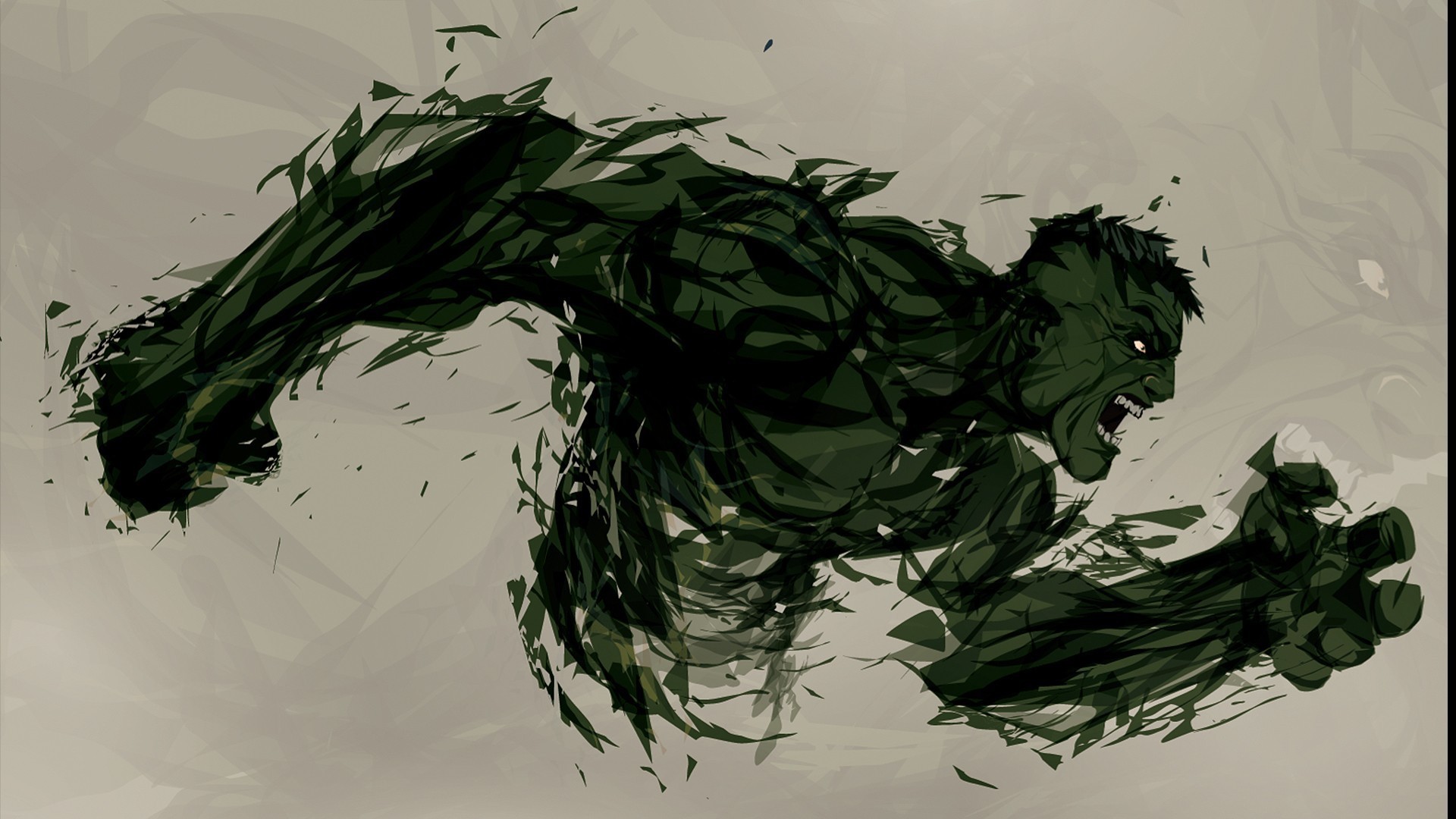 Hulk, Marvel, Arte astratta, Sfondo beige, 1920x1080, wallpaper desktop