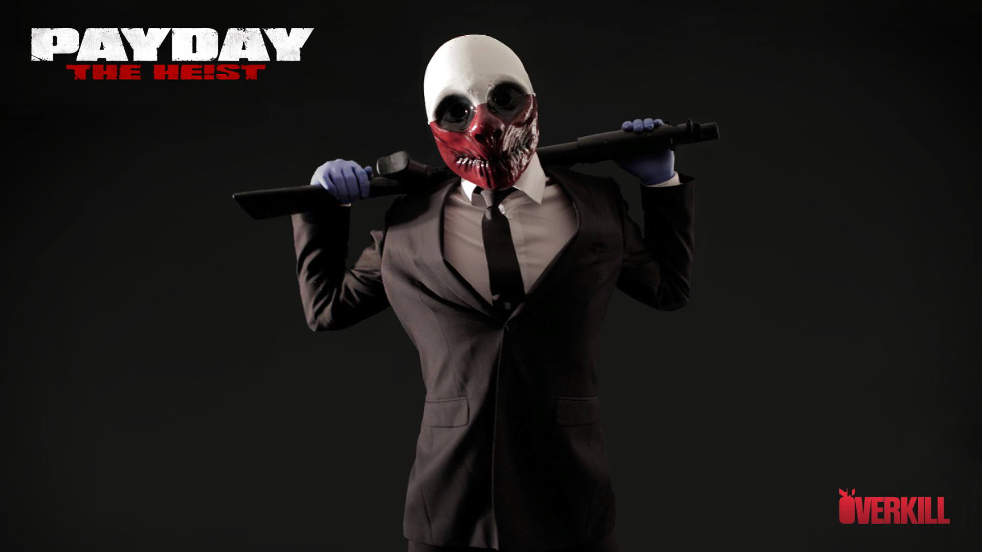 Wolf, Payday: The Heist, Overkill, Fucile, Sfondo nero, Full HD, wallpaper desktop