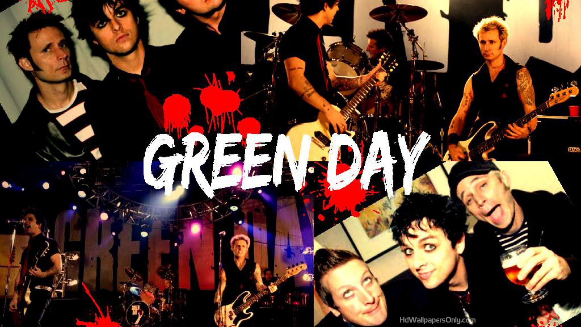 Green Day, Collage, Concerto, Billie Joe Armstrong, Full HD, wallpaper per PC