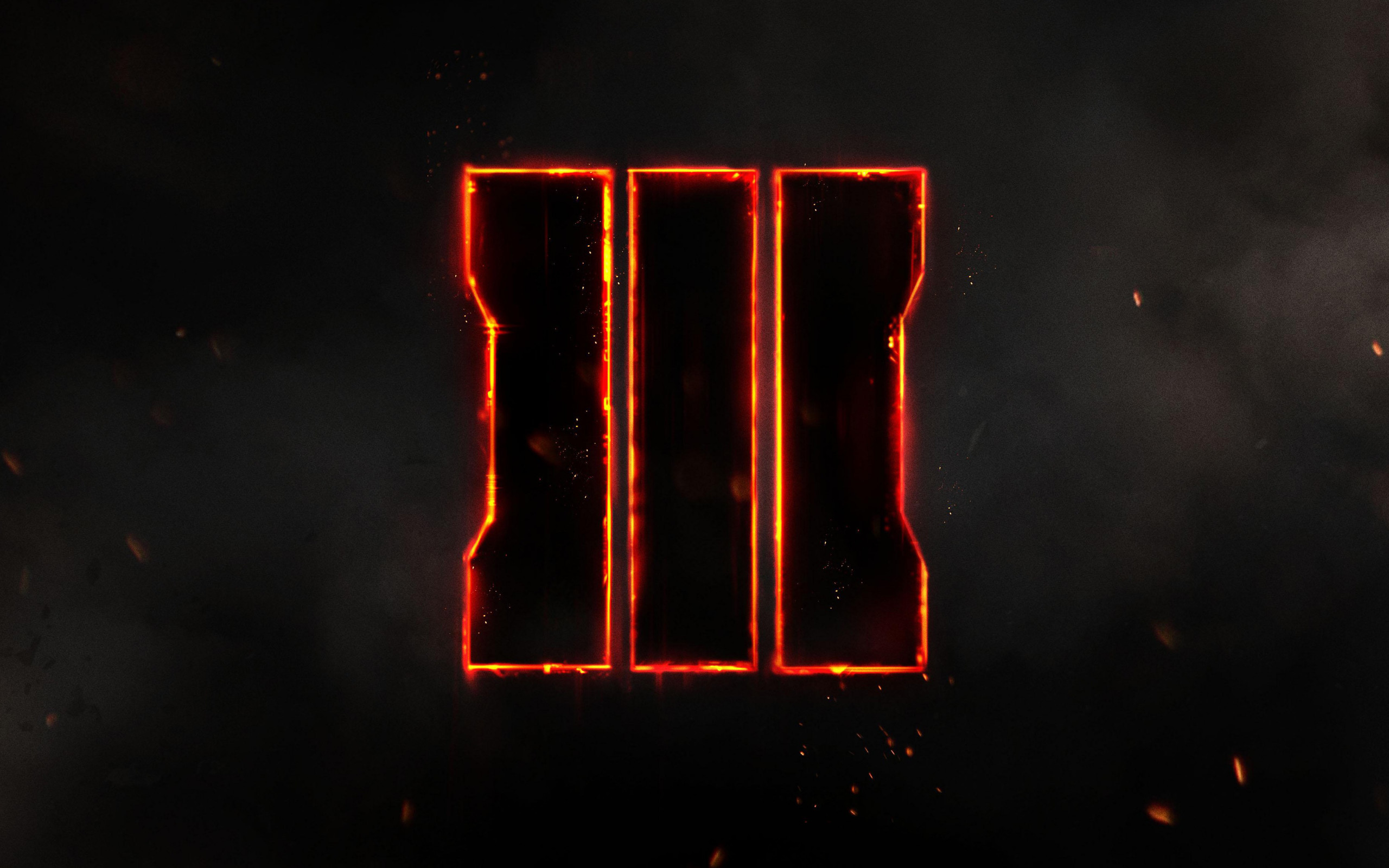 Call of Duty: Black Ops III, Logo III, Fuoco, Sfondo nero, 2K, wallpaper desktop