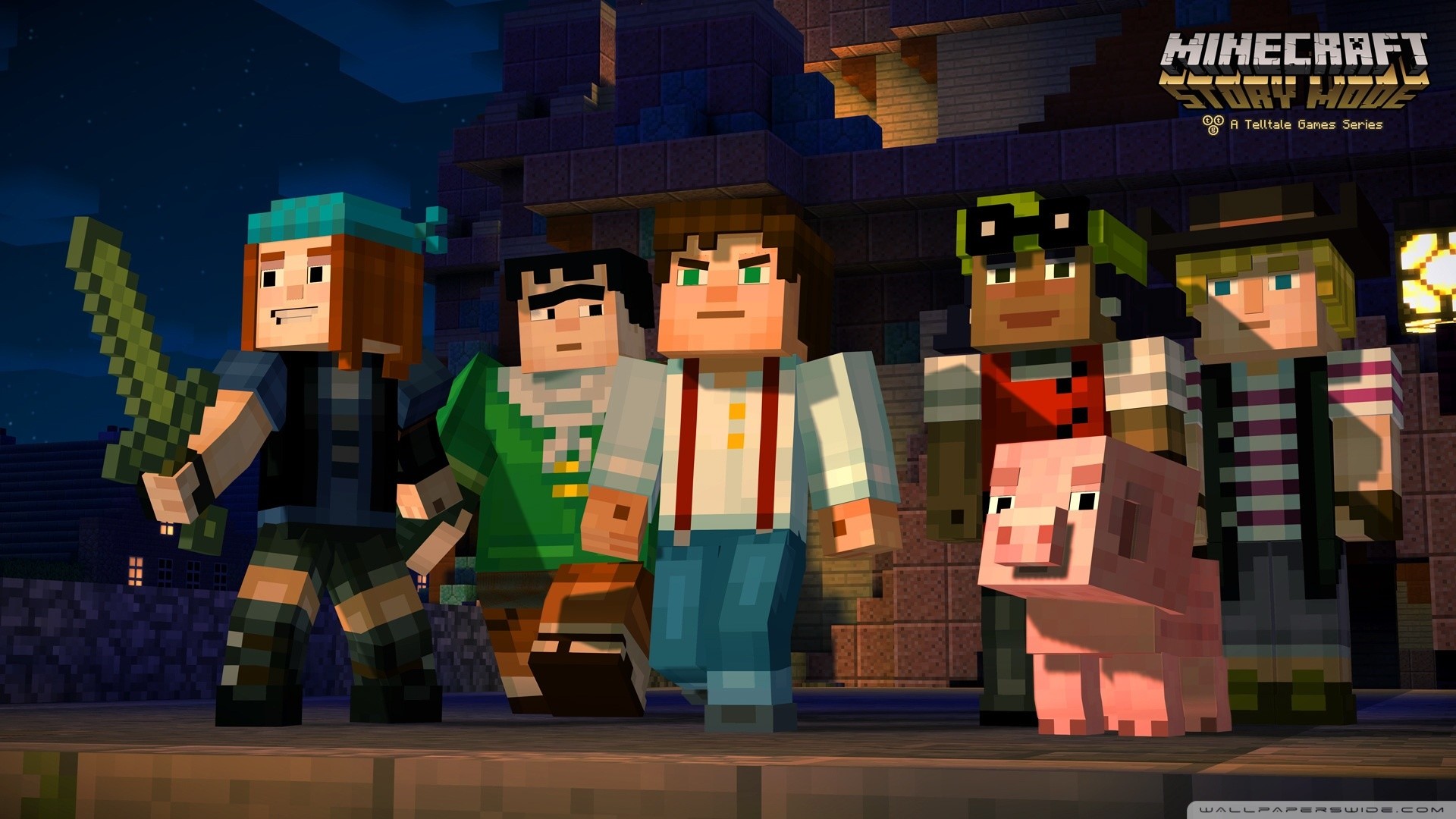Minecraft: Story Mode, Jesse, Telltale Games, Maiale, 1920x1080, sfondo per PC
