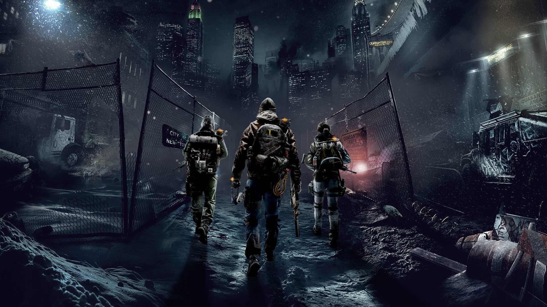 Tom Clancy's The Division, Agenti, Notte, Neve, Full HD, sfondo per PC e portatile