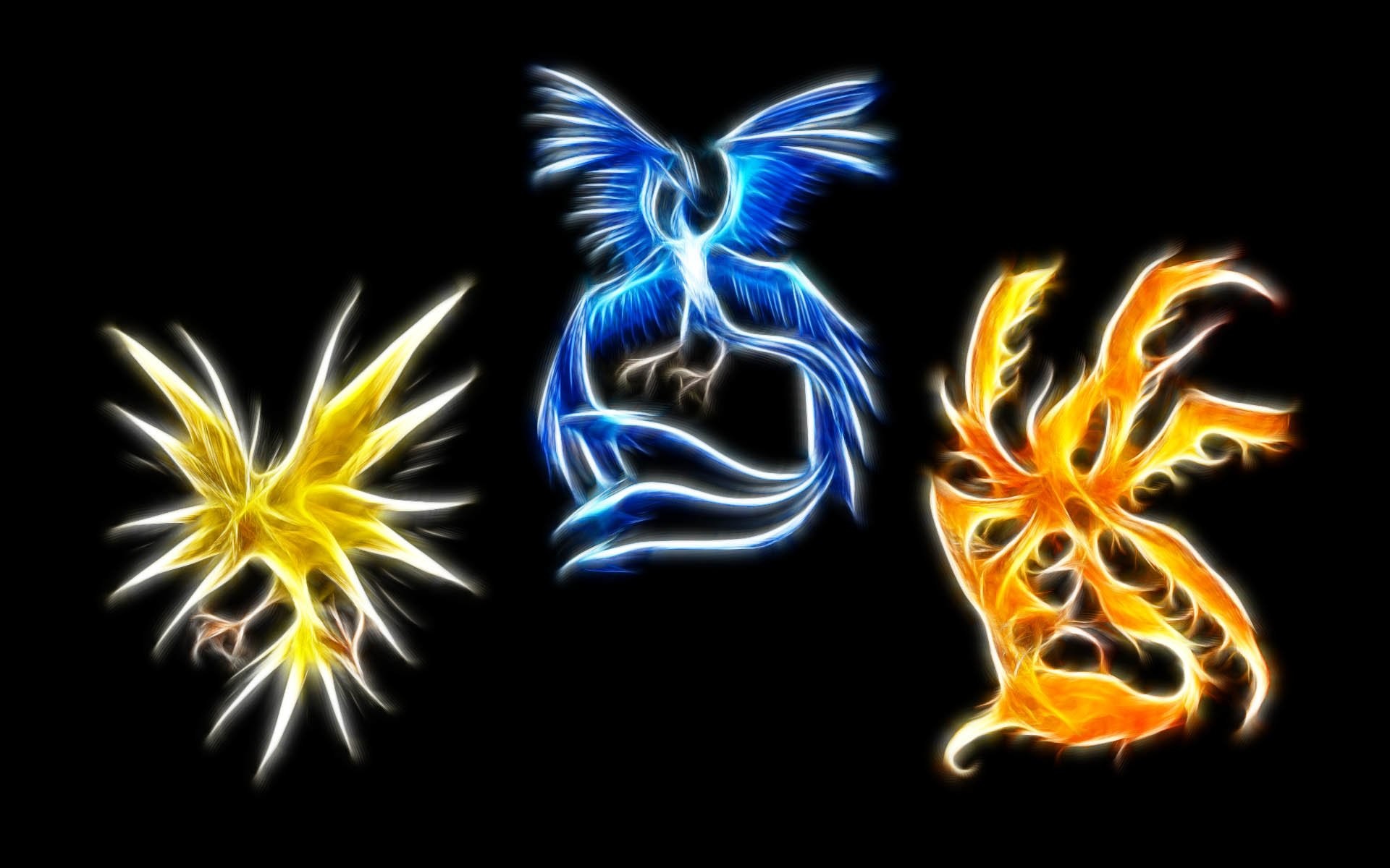Zapdos, Articuno, Moltres, Uccelli leggendari, Pokémon, Full HD, sfondo per portatile
