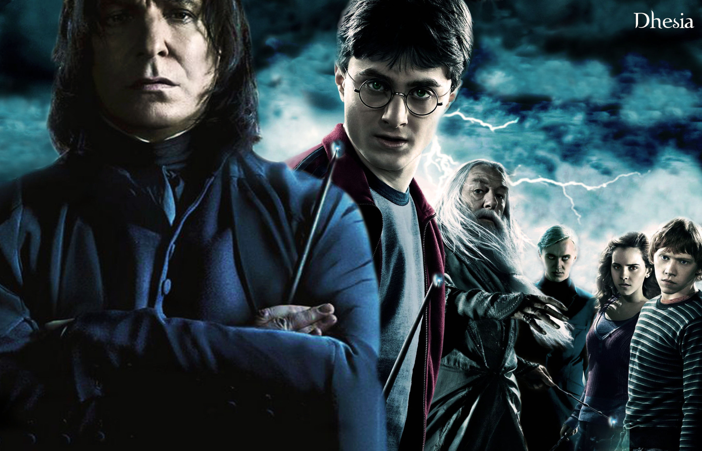 Severus Piton, Harry Potter, Alan Rickman, Daniel Radcliffe, Albus Silente, sfondo Full HD per PC
