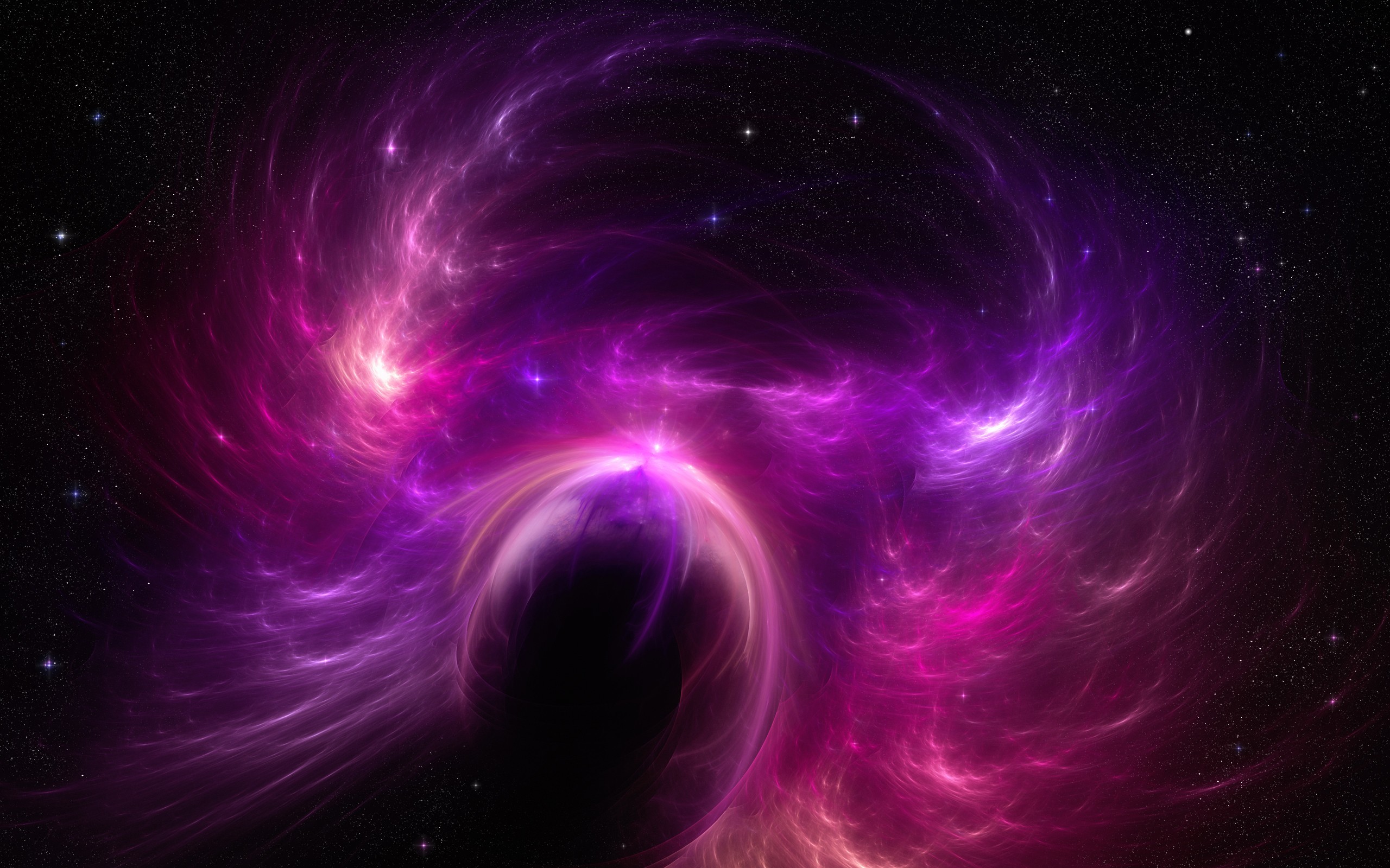 Vortice cosmico, Buco nero, Rosa, Arte digitale, 2560x1600, immagine di sfondo