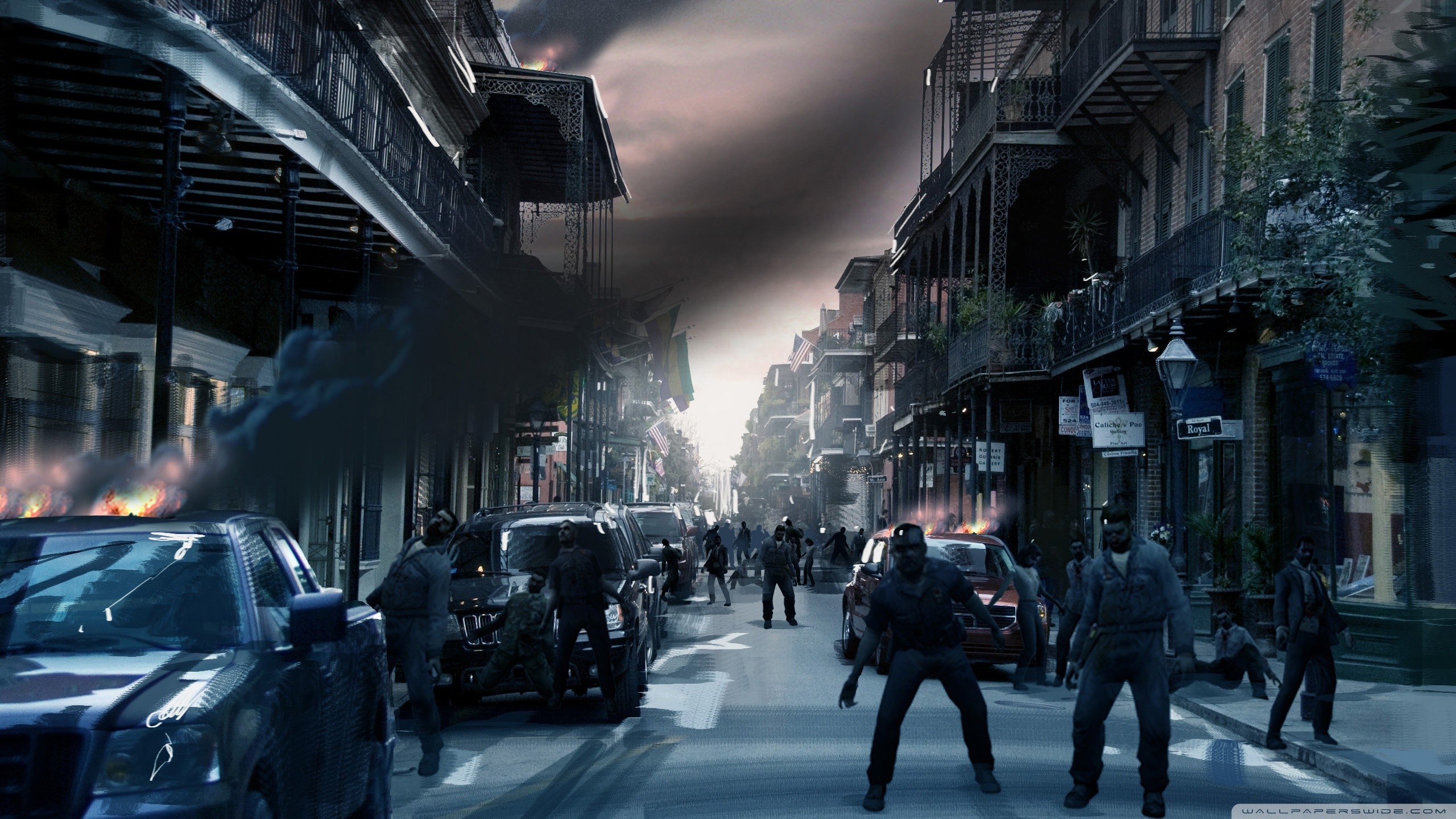 Zombie, Città, Apocalisse, Strada, 2K 1440p, sfondo desktop